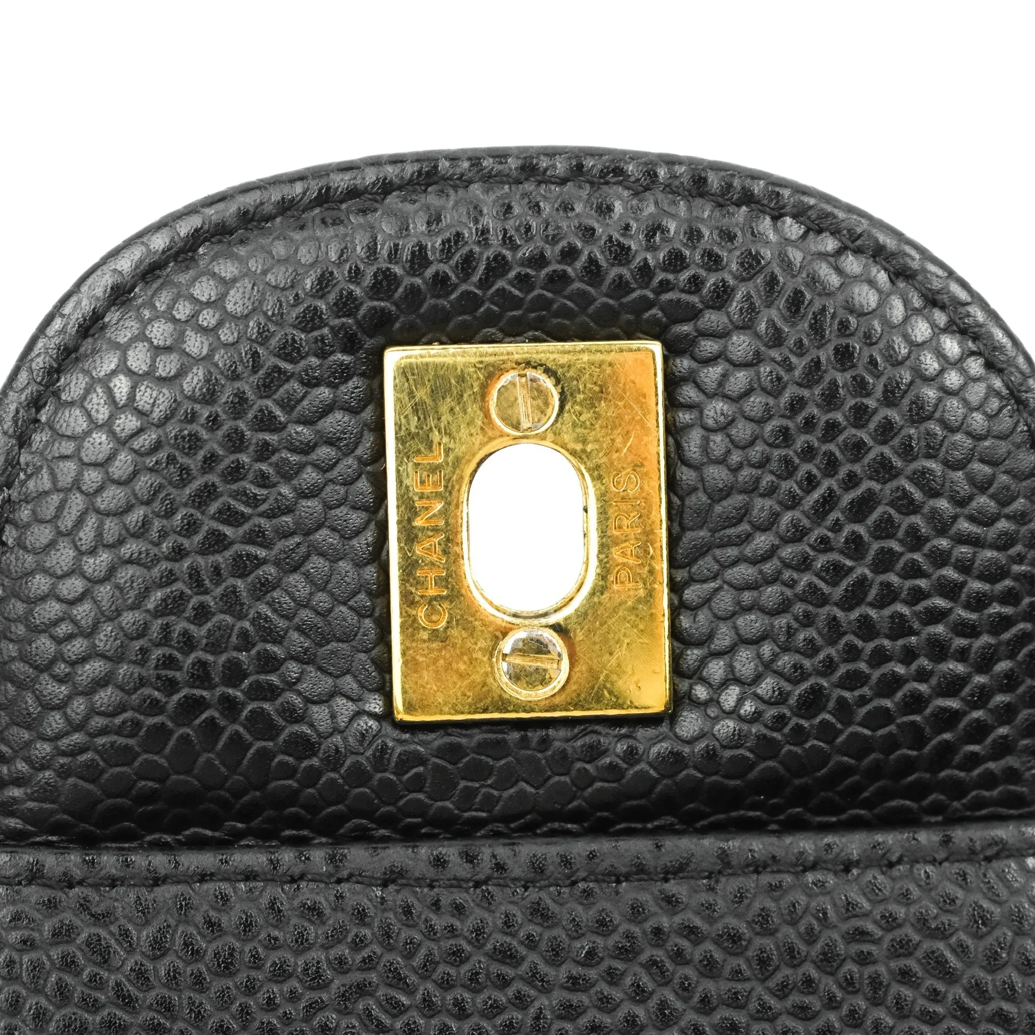Chanel Quilted Single Flap Maxi Black Caviar Gold Hardware