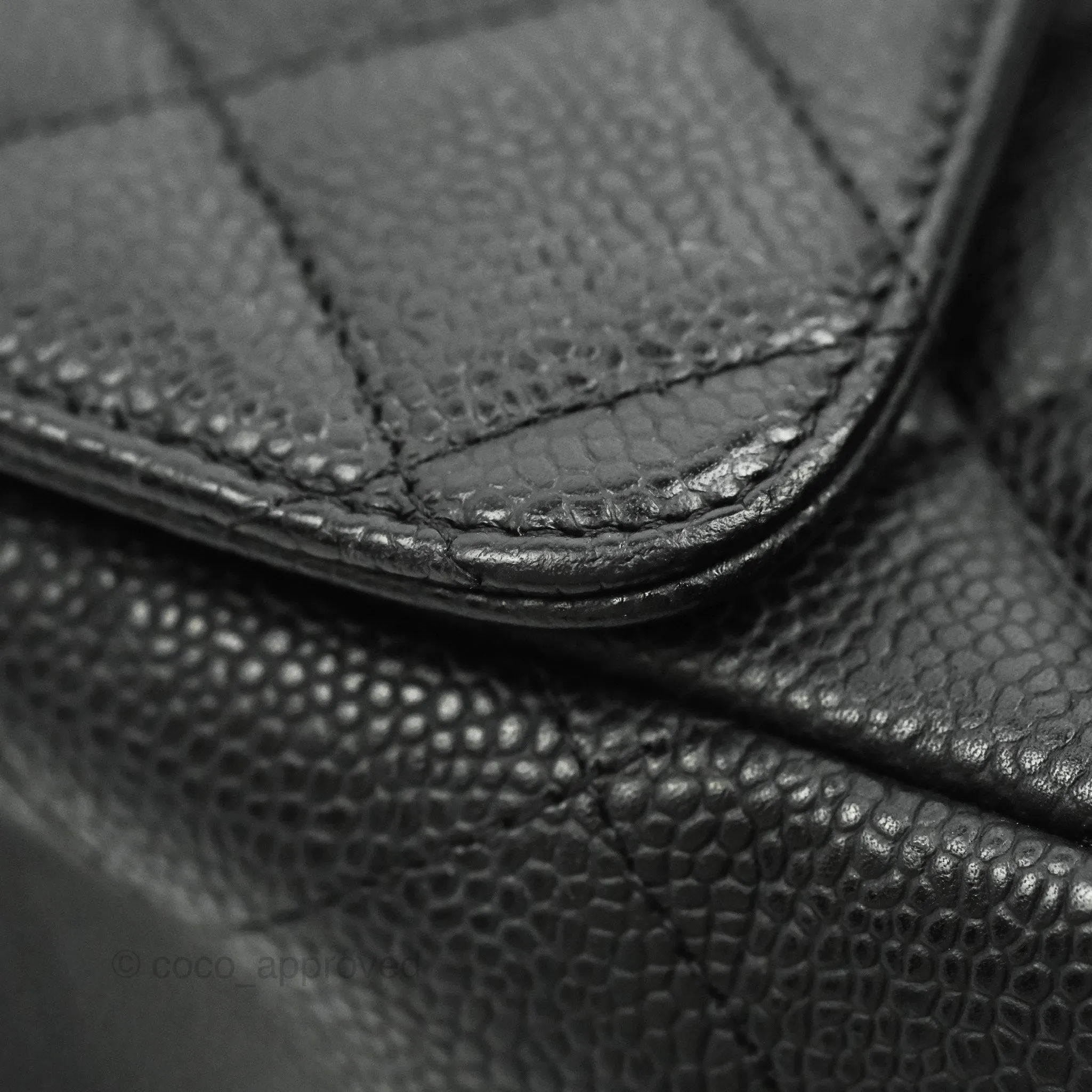 Chanel Quilted Single Flap Maxi Black Caviar Gold Hardware