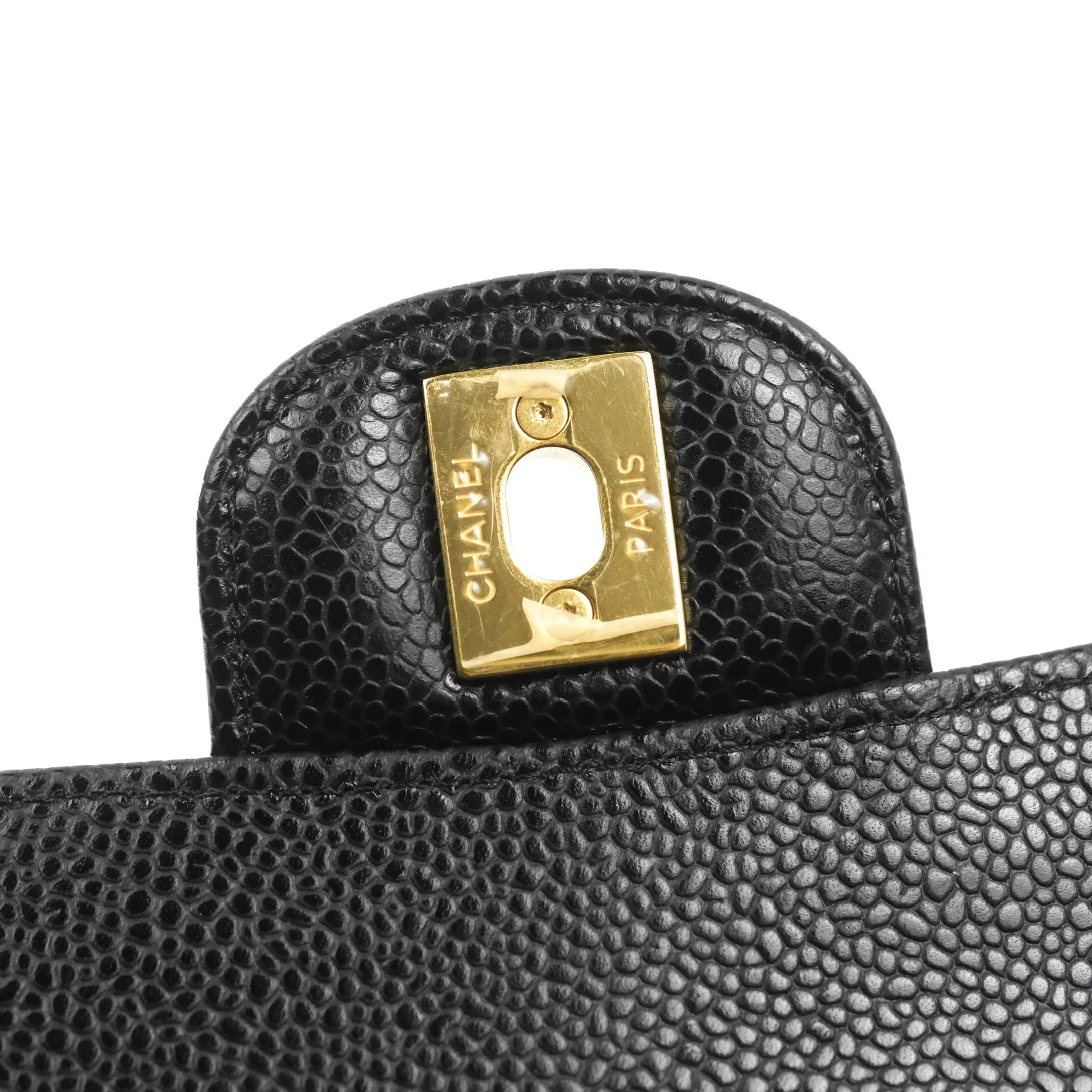 Chanel S/M Small Classic Quilted Flap Black Caviar Gold Hardware