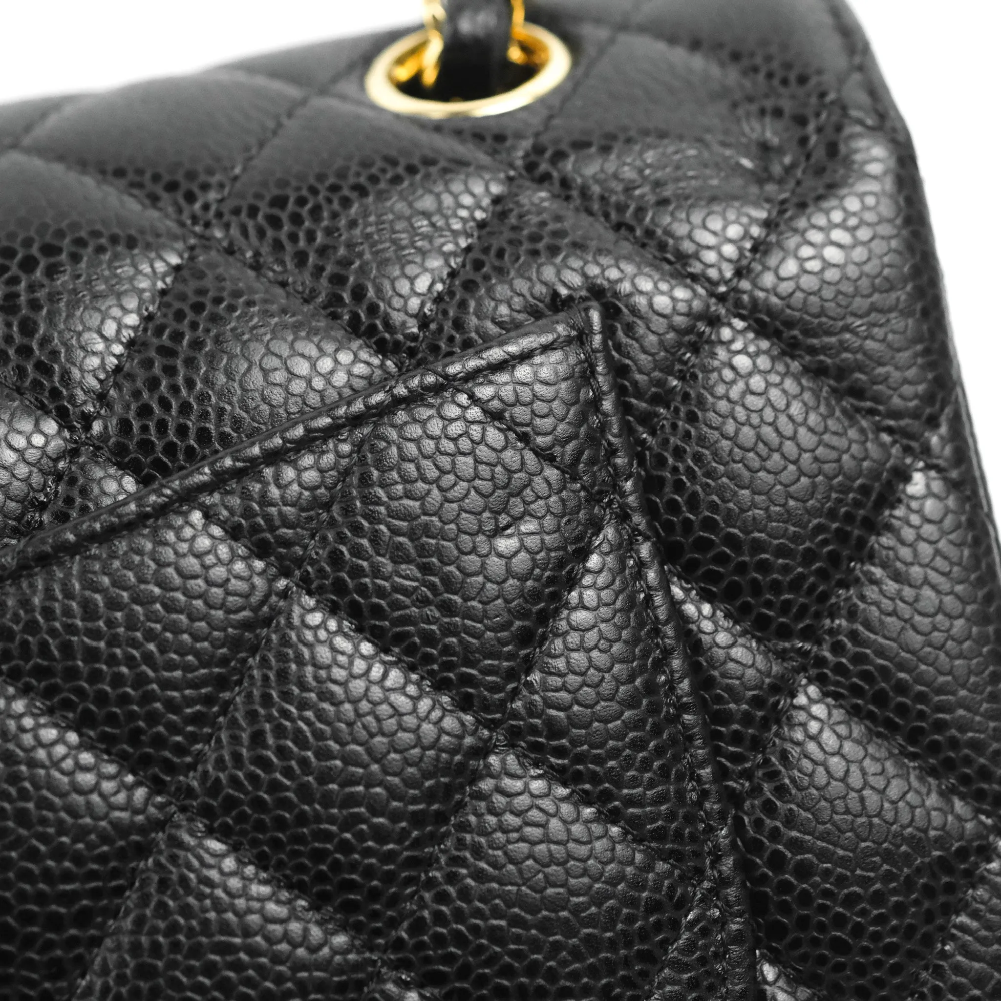 Chanel S/M Small Classic Quilted Flap Black Caviar Gold Hardware