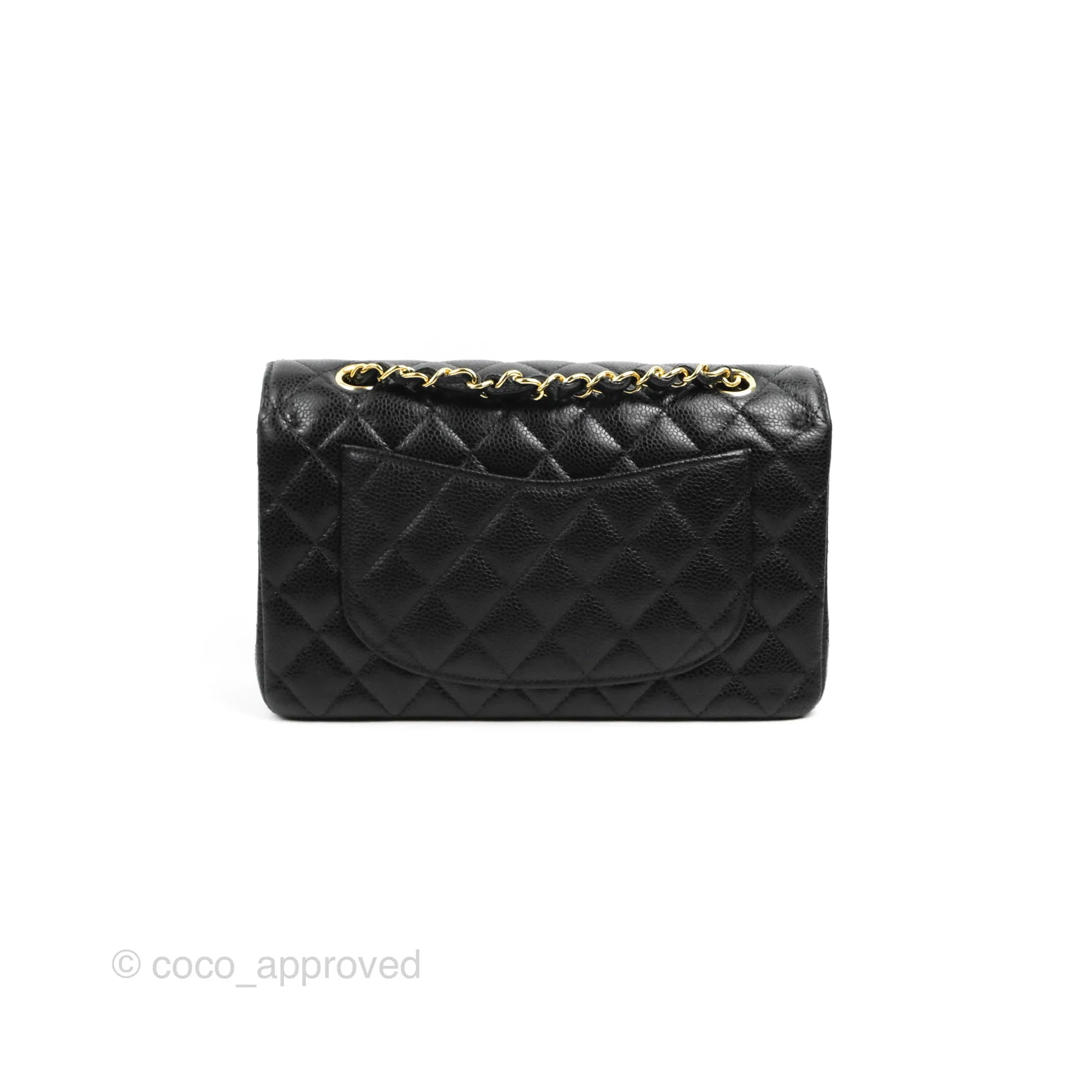 Chanel S/M Small Classic Quilted Flap Black Caviar Gold Hardware
