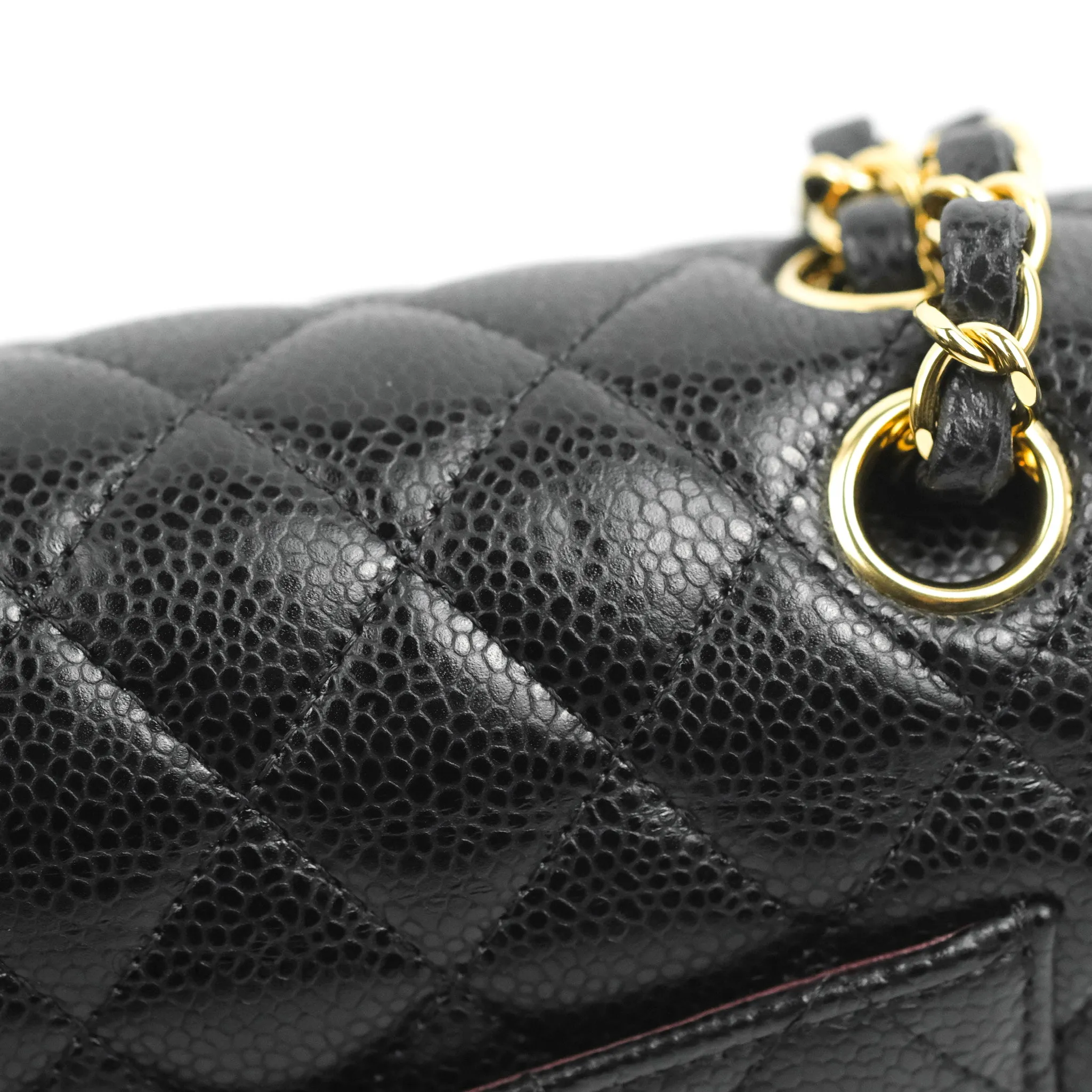 Chanel S/M Small Classic Quilted Flap Black Caviar Gold Hardware