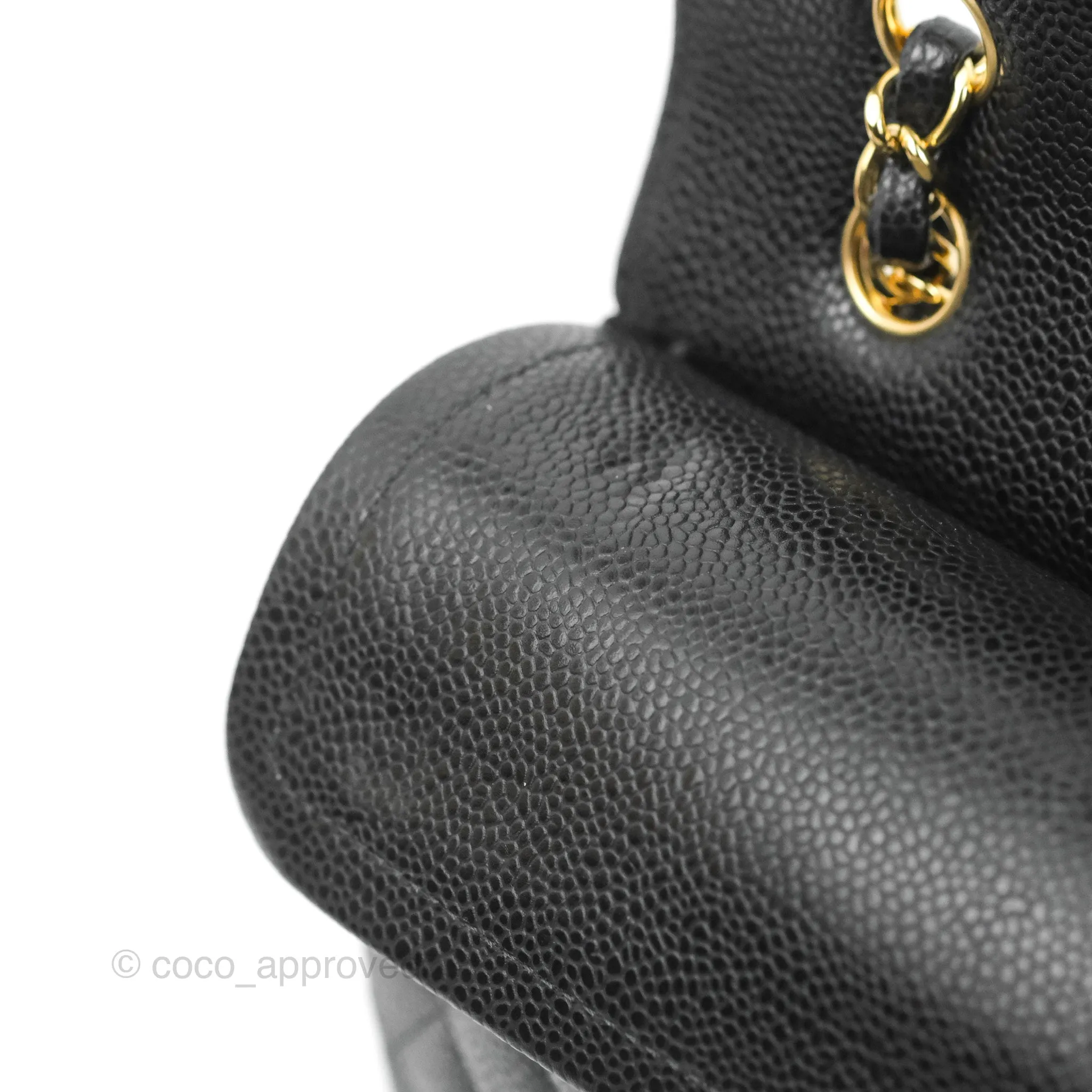 Chanel S/M Small Classic Quilted Flap Black Caviar Gold Hardware