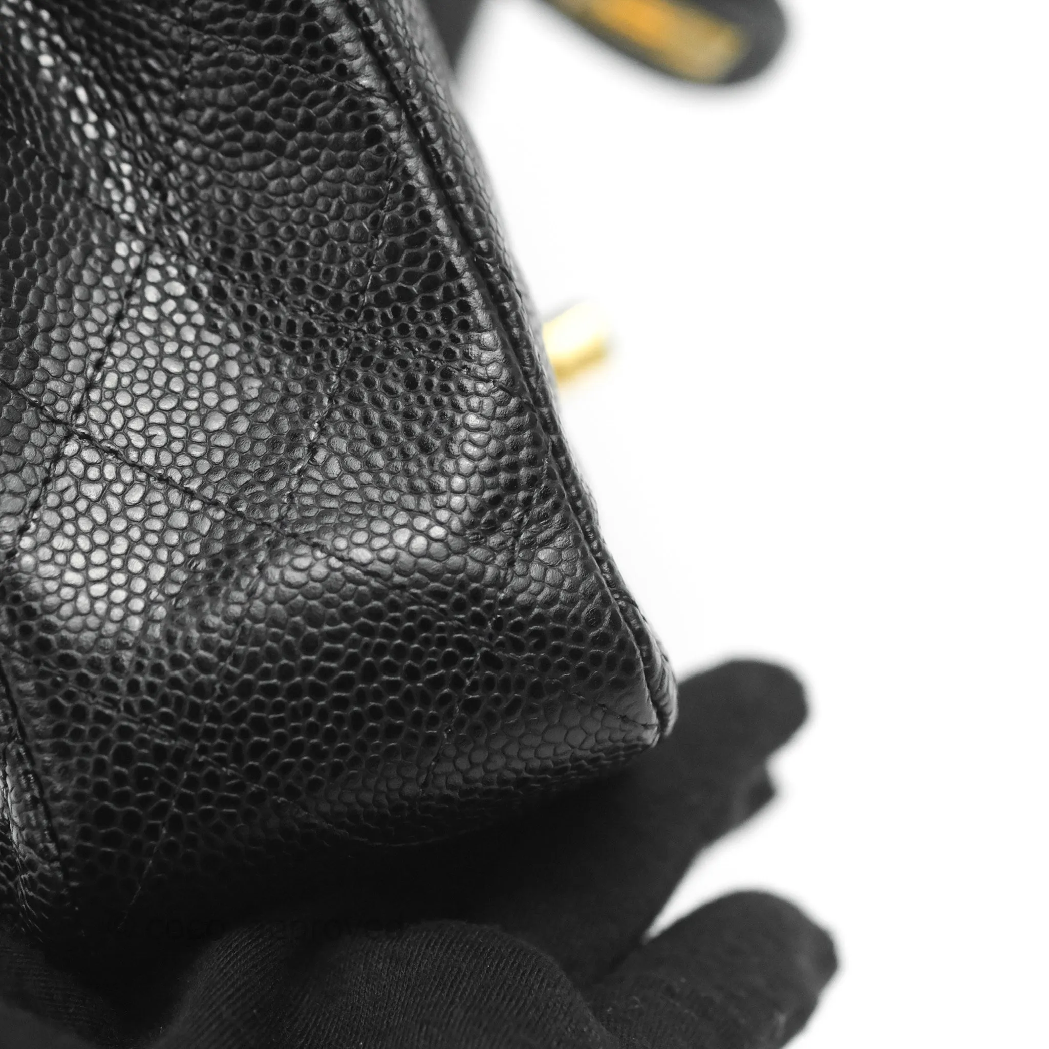 Chanel S/M Small Classic Quilted Flap Black Caviar Gold Hardware