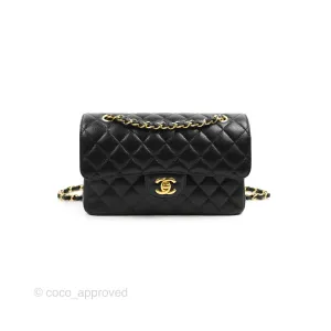 Chanel S/M Small Classic Quilted Flap Black Caviar Gold Hardware