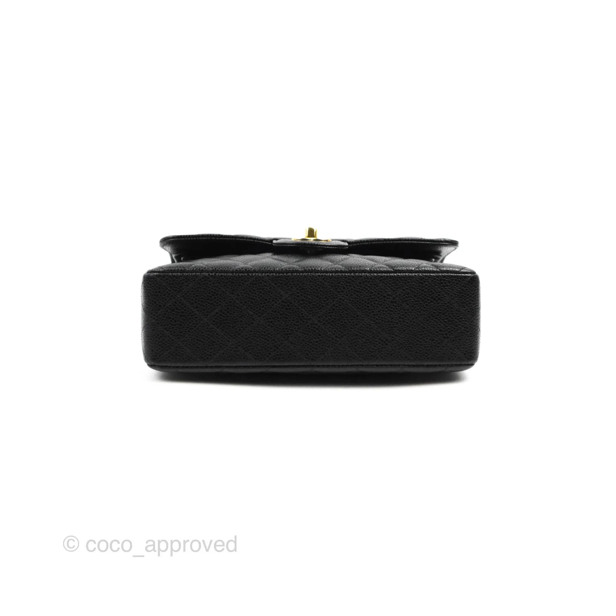 Chanel S/M Small Classic Quilted Flap Black Caviar Gold Hardware