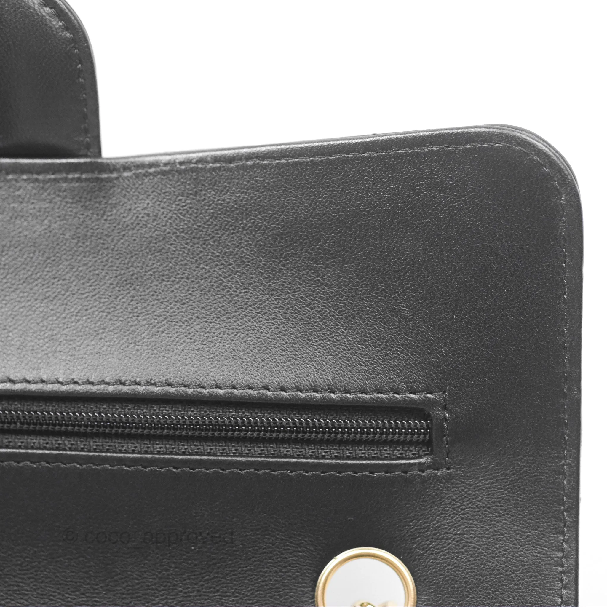 Chanel Small Classic Chevron Flap Black Lambskin Gold Hardware