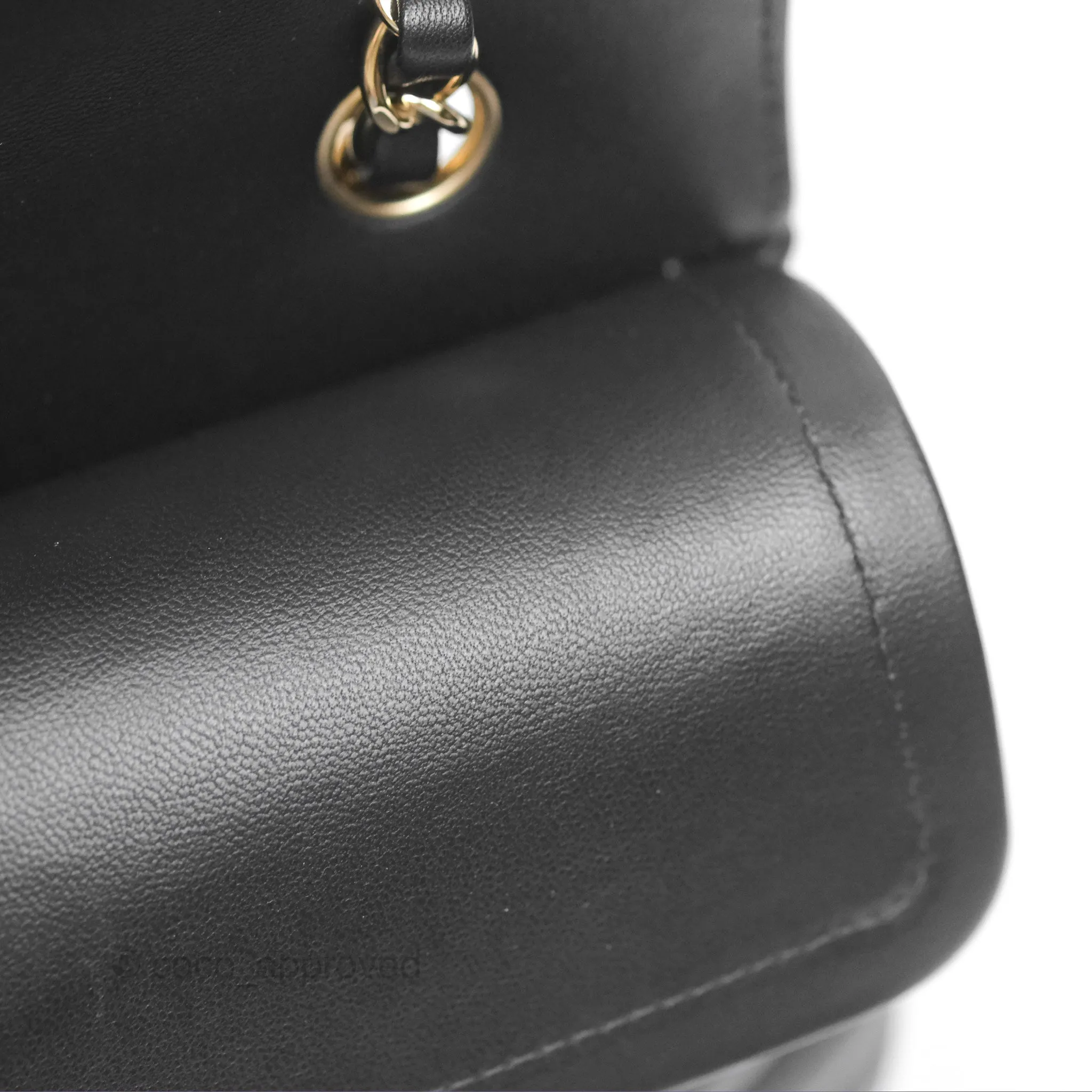 Chanel Small Classic Chevron Flap Black Lambskin Gold Hardware