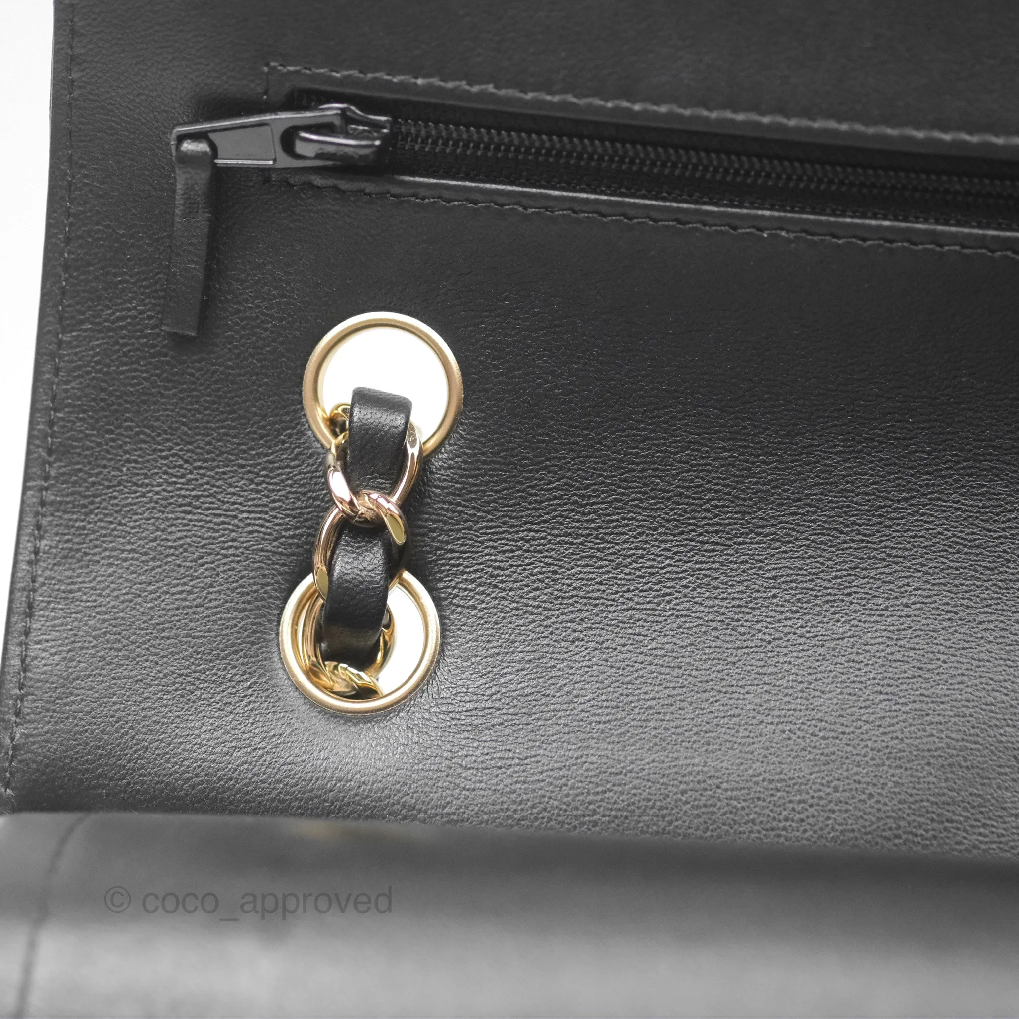 Chanel Small Classic Chevron Flap Black Lambskin Gold Hardware