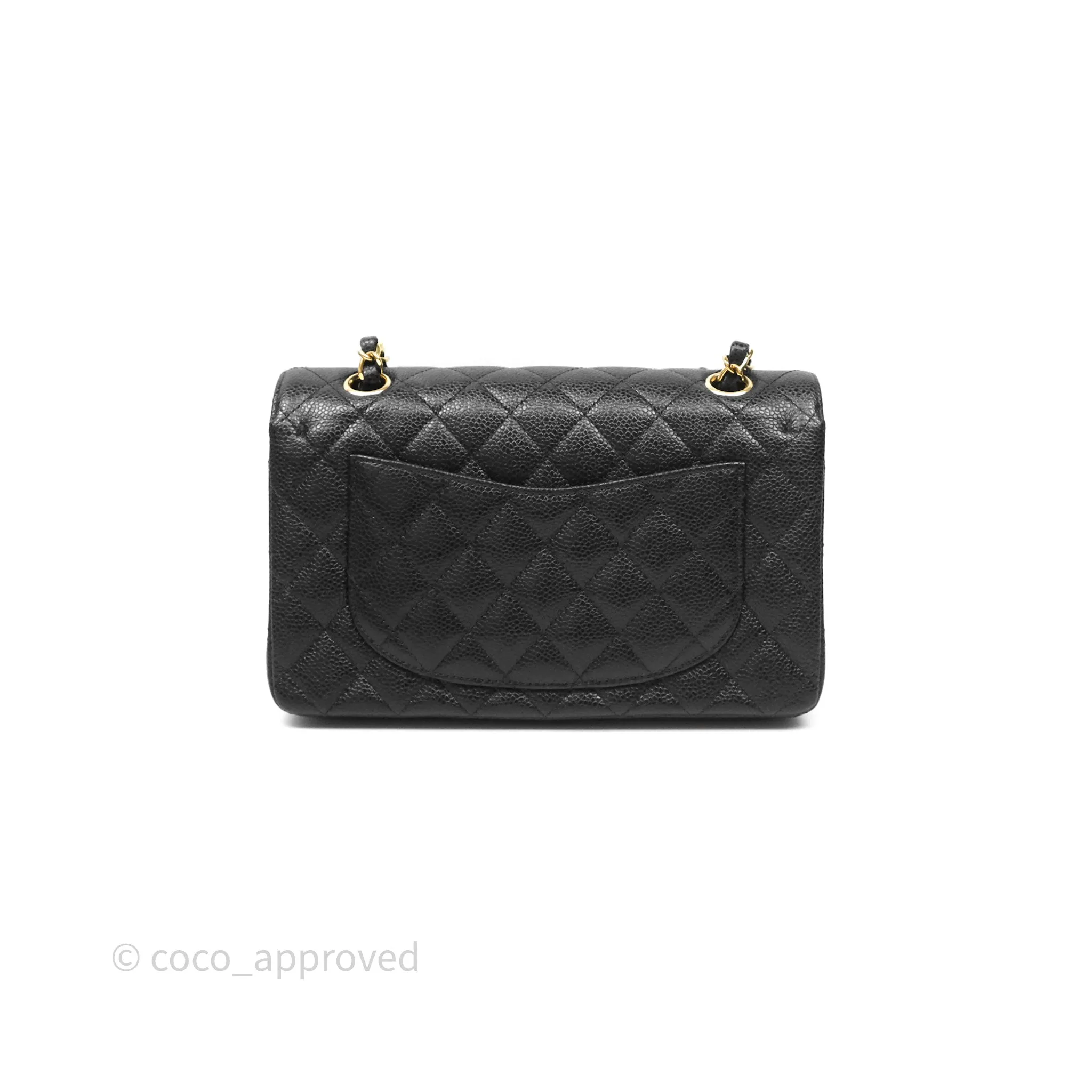 Chanel Small Classic Flap Quilted Black Caviar Gold Hardware