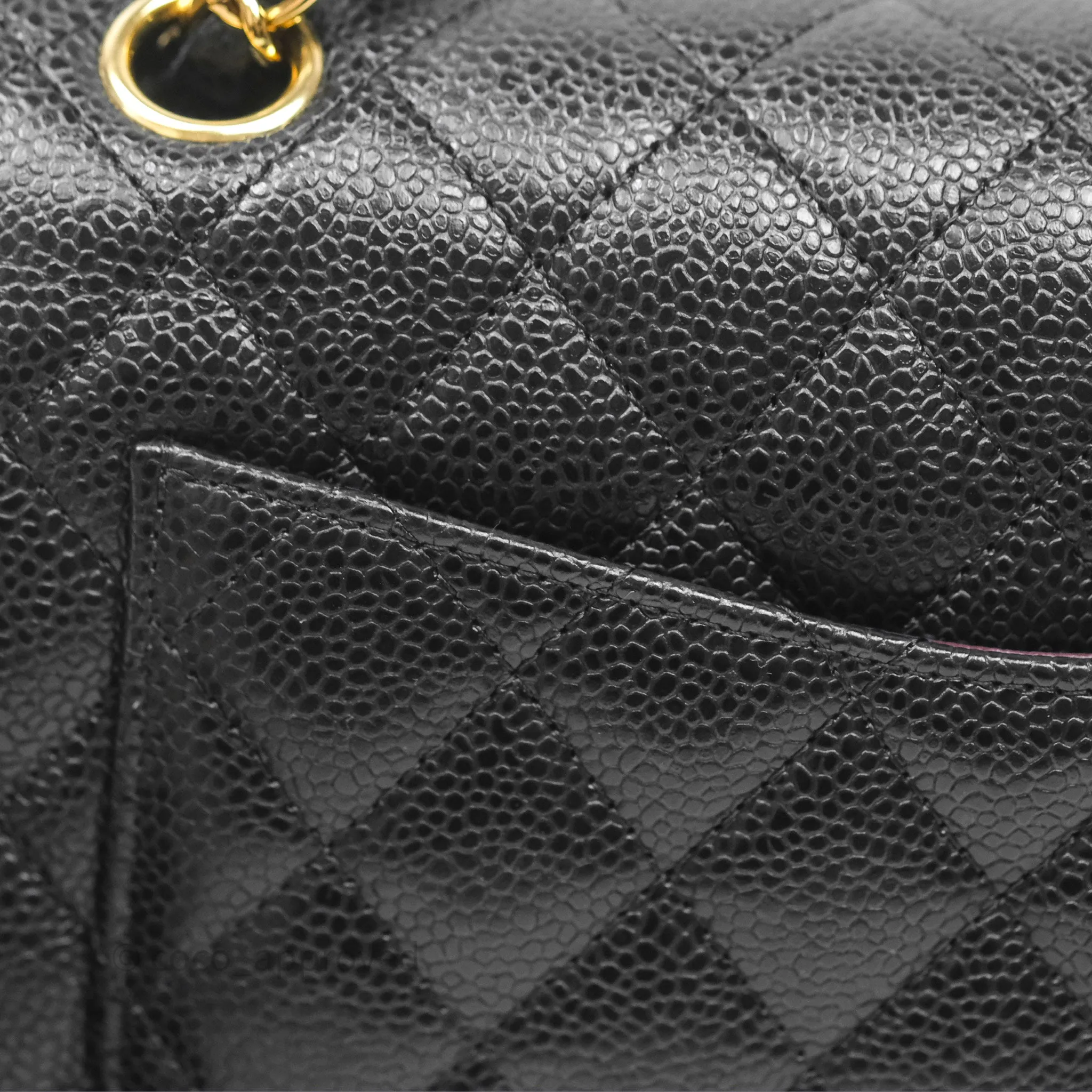 Chanel Small Classic Flap Quilted Black Caviar Gold Hardware