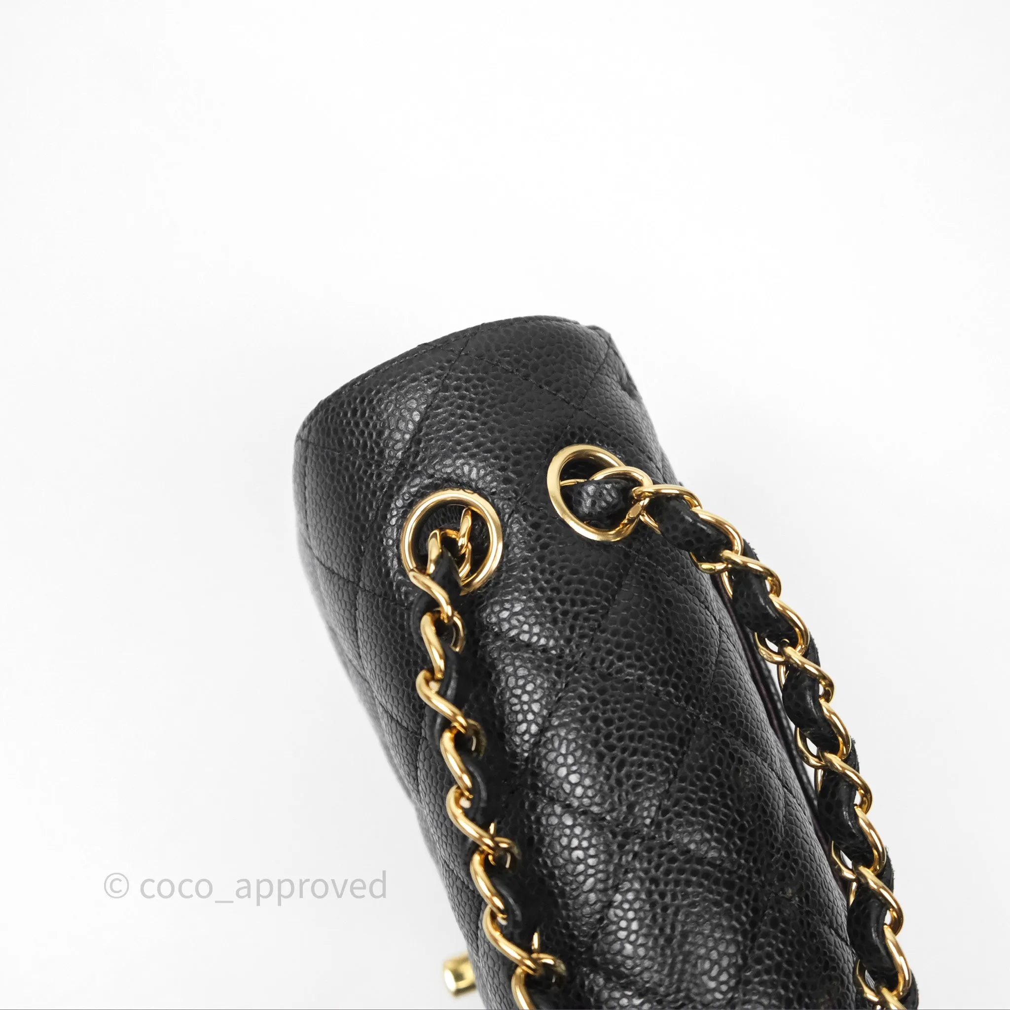 Chanel Small Classic Flap Quilted Black Caviar Gold Hardware