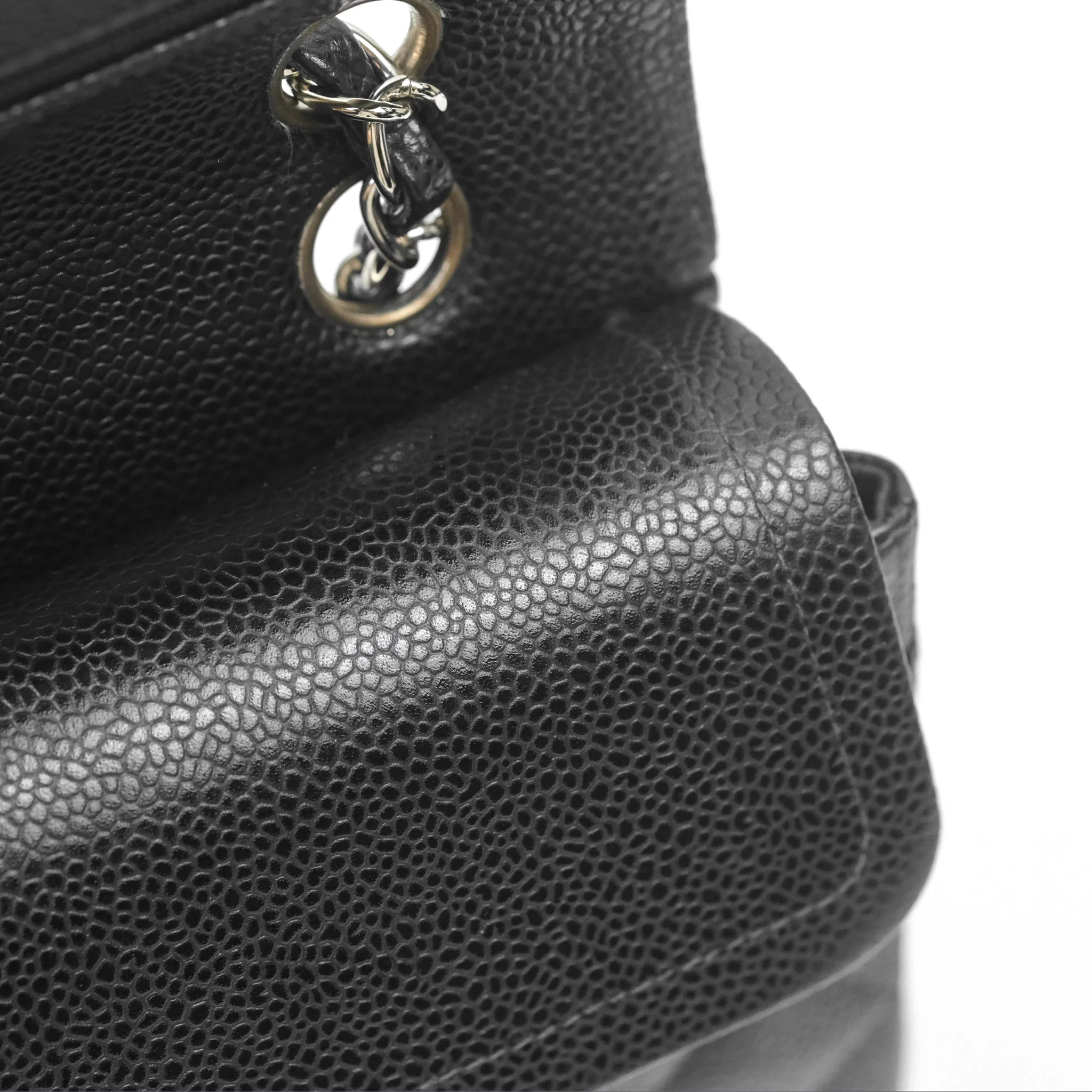 Chanel Small Classic Flap Quilted Black Caviar Silver Hardware