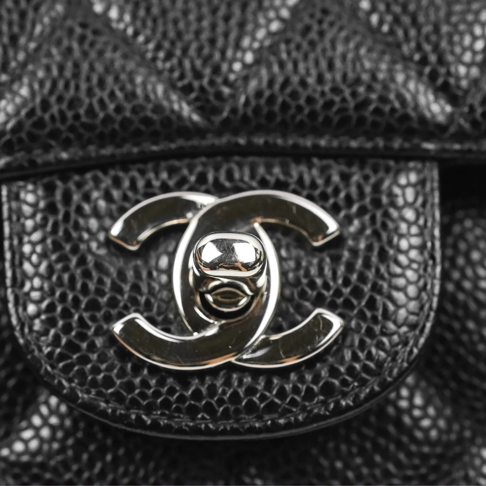 Chanel Small Classic Flap Quilted Black Caviar Silver Hardware