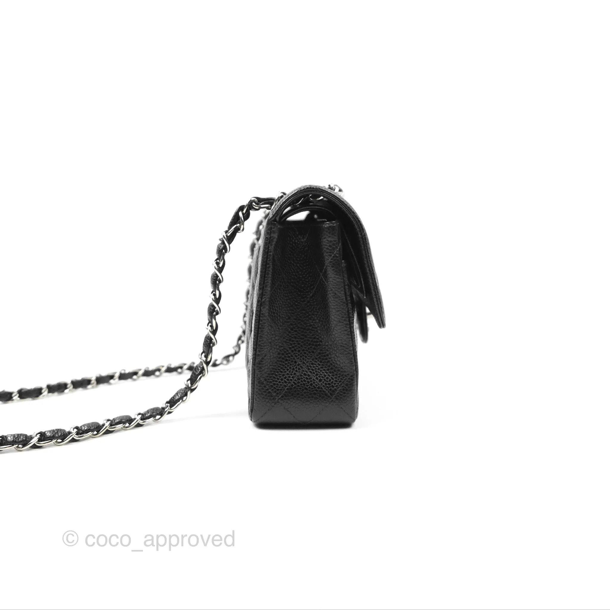Chanel Small Classic Flap Quilted Black Caviar Silver Hardware