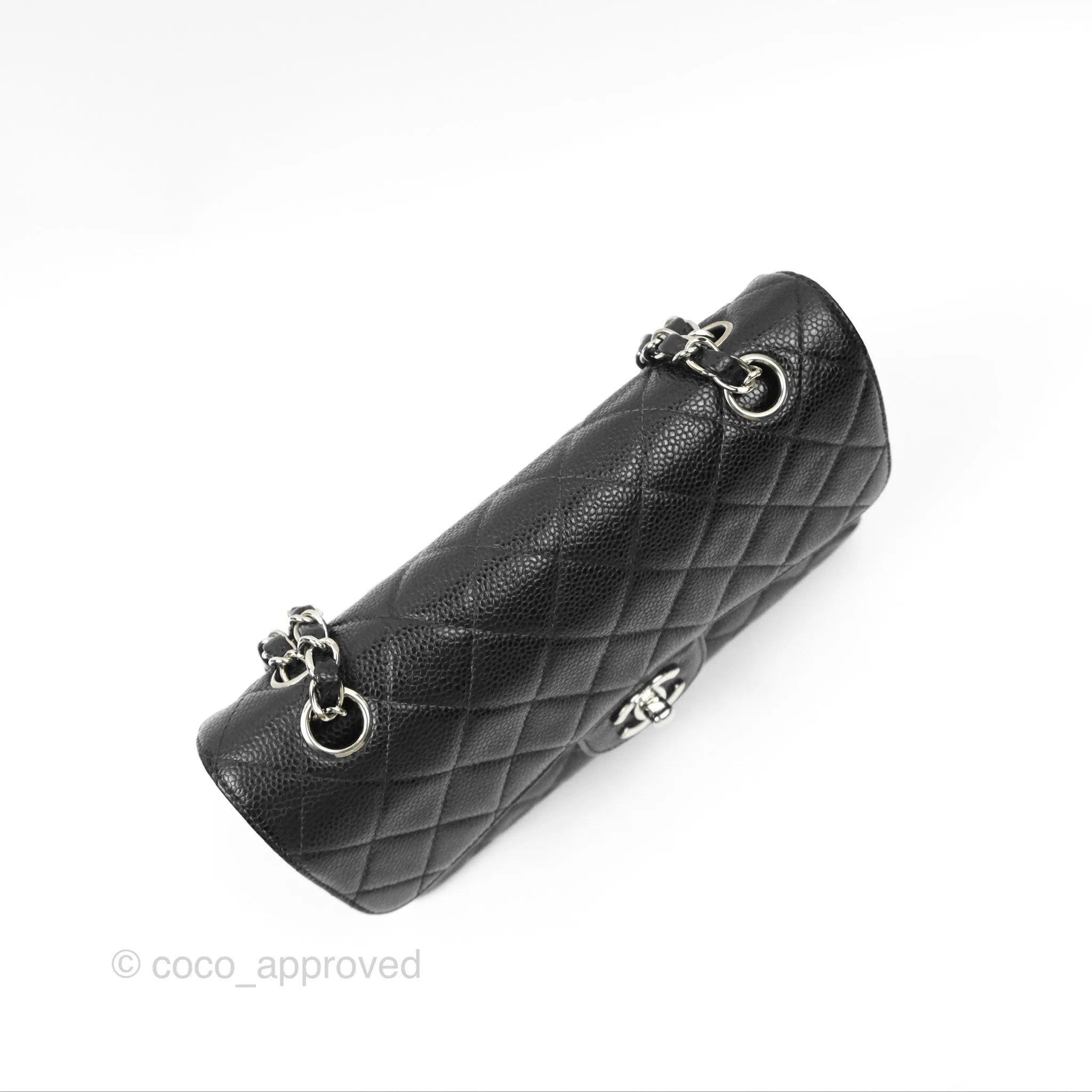 Chanel Small Classic Flap Quilted Black Caviar Silver Hardware