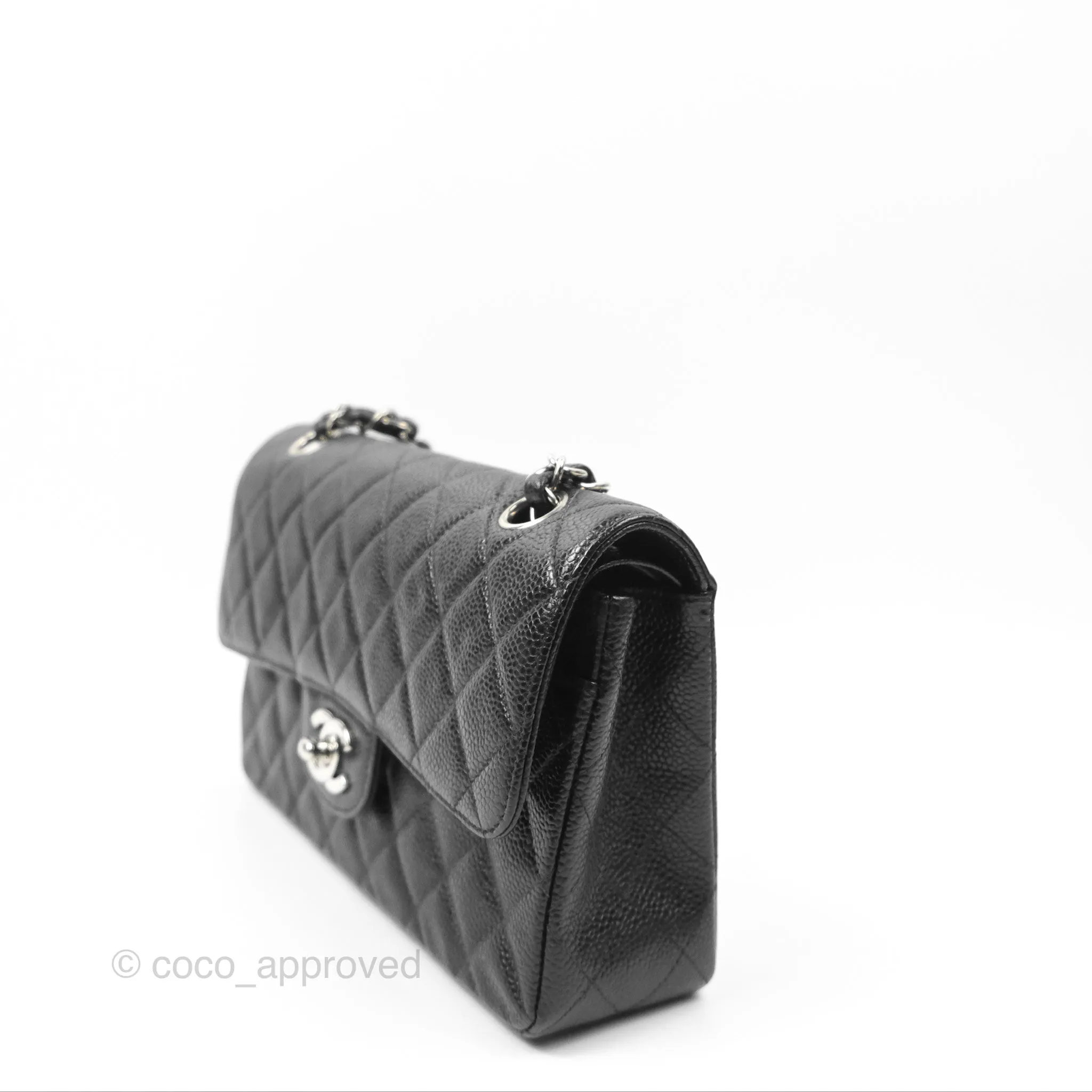 Chanel Small Classic Flap Quilted Black Caviar Silver Hardware