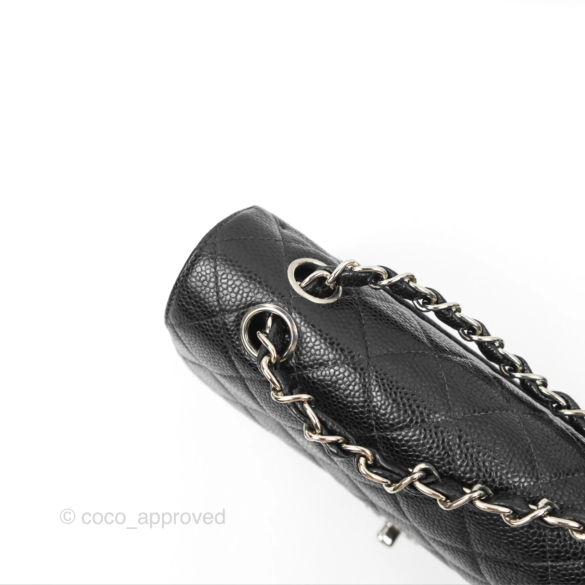 Chanel Small Classic Flap Quilted Black Caviar Silver Hardware