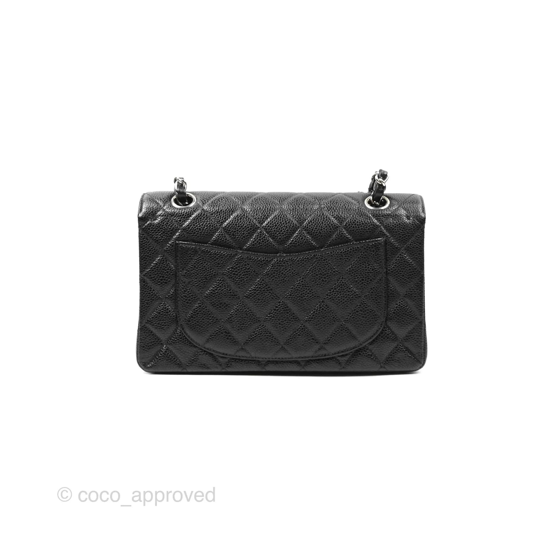 Chanel Small Classic Flap Quilted Black Caviar Silver Hardware