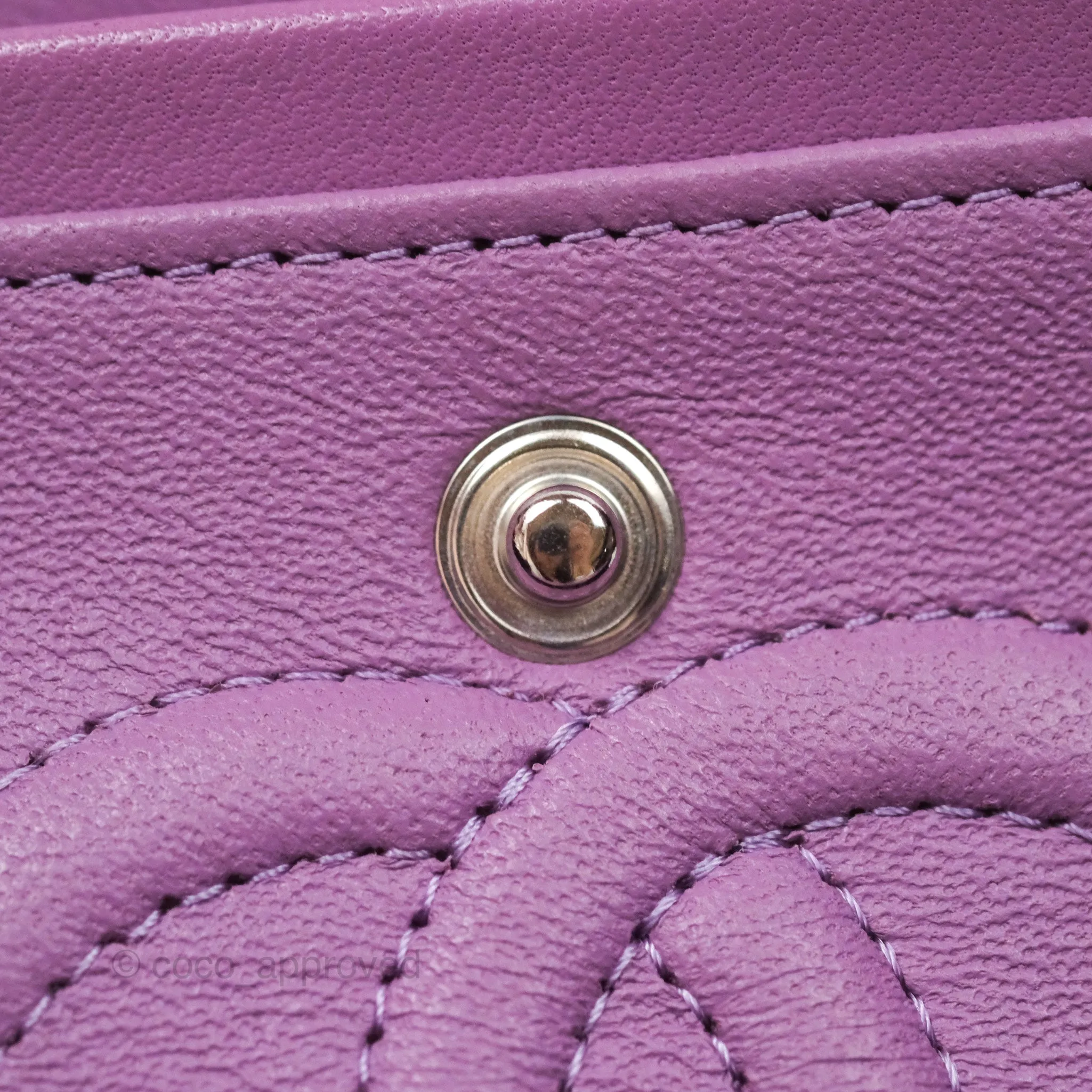 Chanel Small Classic Flap Quilted Purple Lambskin Silver Hardware