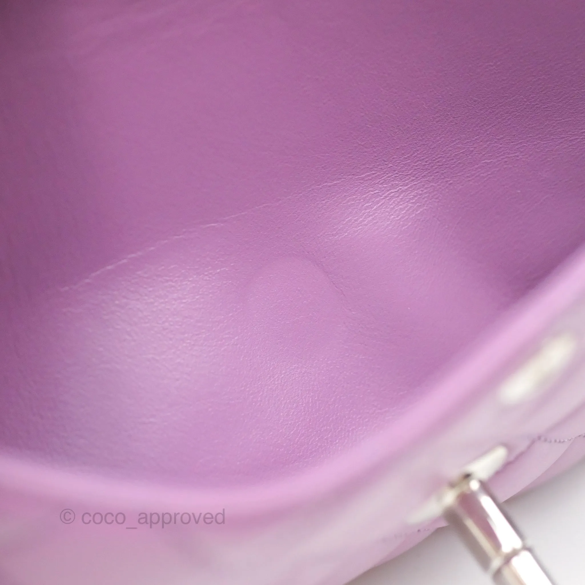 Chanel Small Classic Flap Quilted Purple Lambskin Silver Hardware