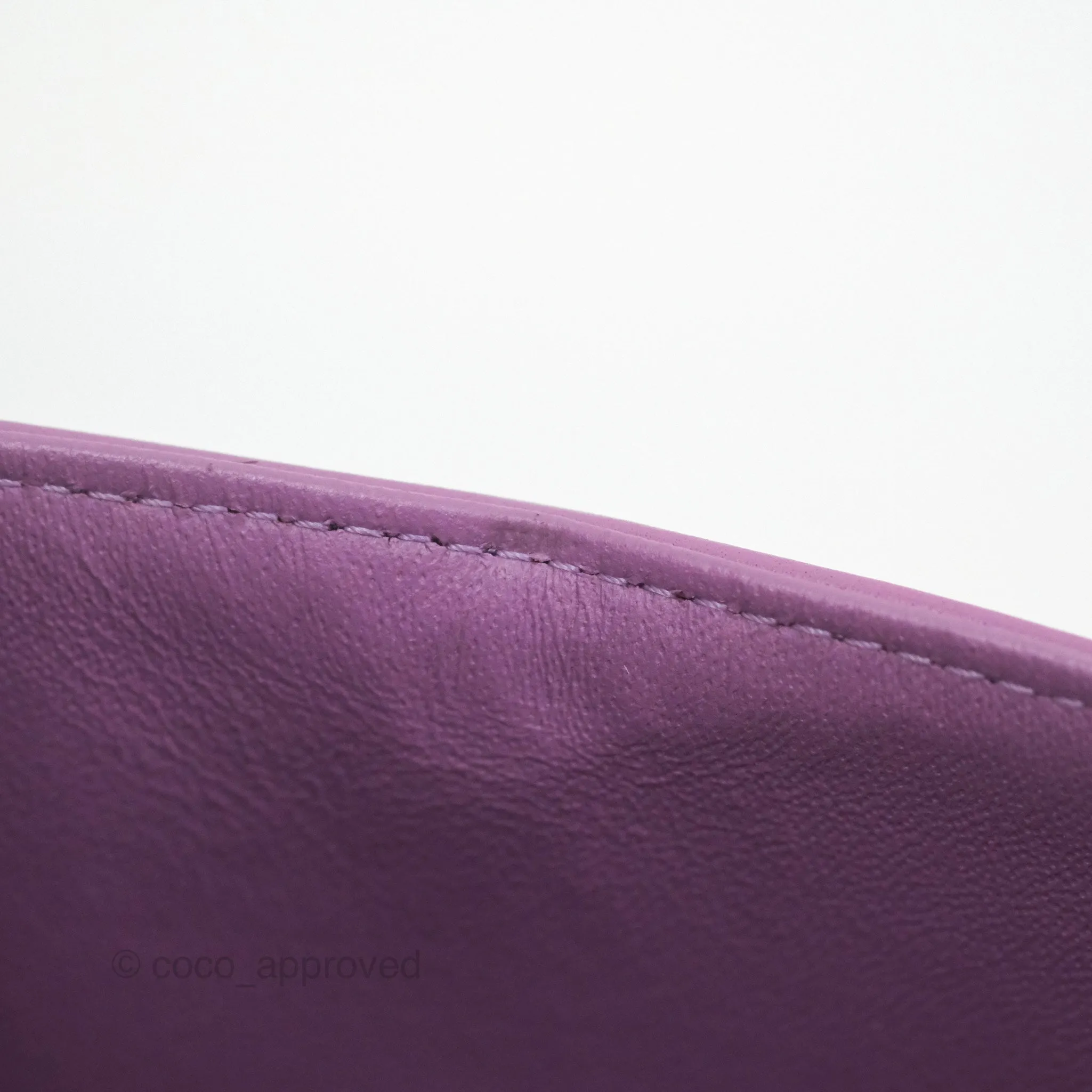 Chanel Small Classic Flap Quilted Purple Lambskin Silver Hardware