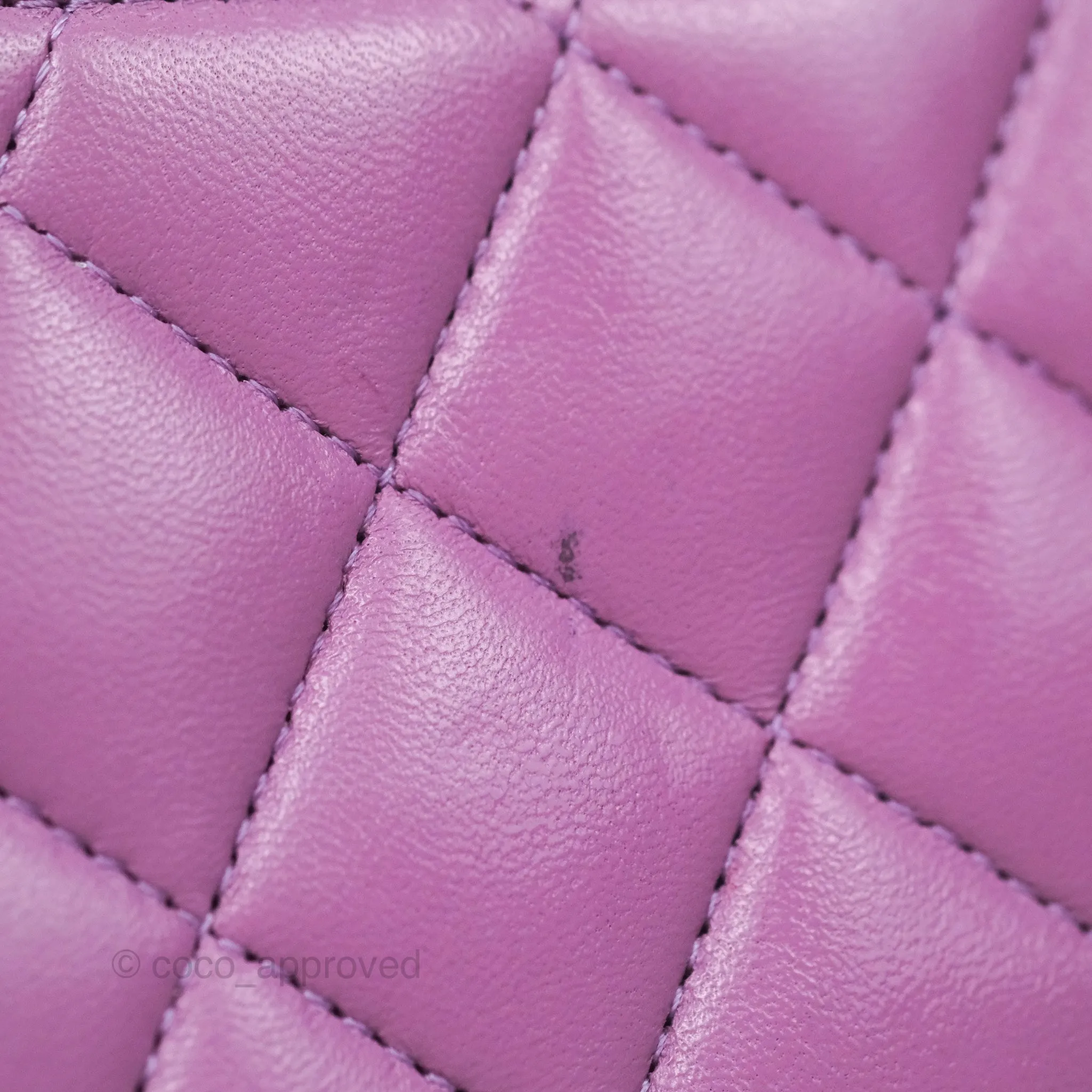 Chanel Small Classic Flap Quilted Purple Lambskin Silver Hardware