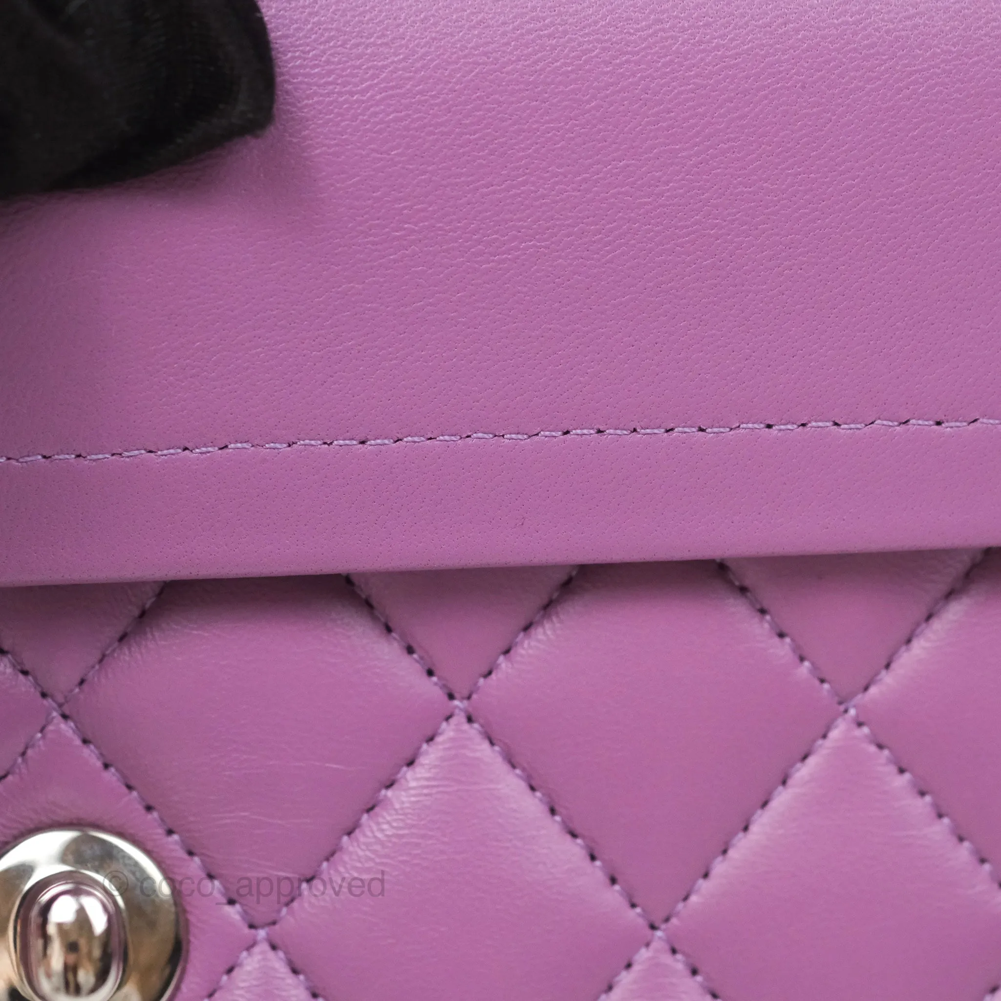 Chanel Small Classic Flap Quilted Purple Lambskin Silver Hardware