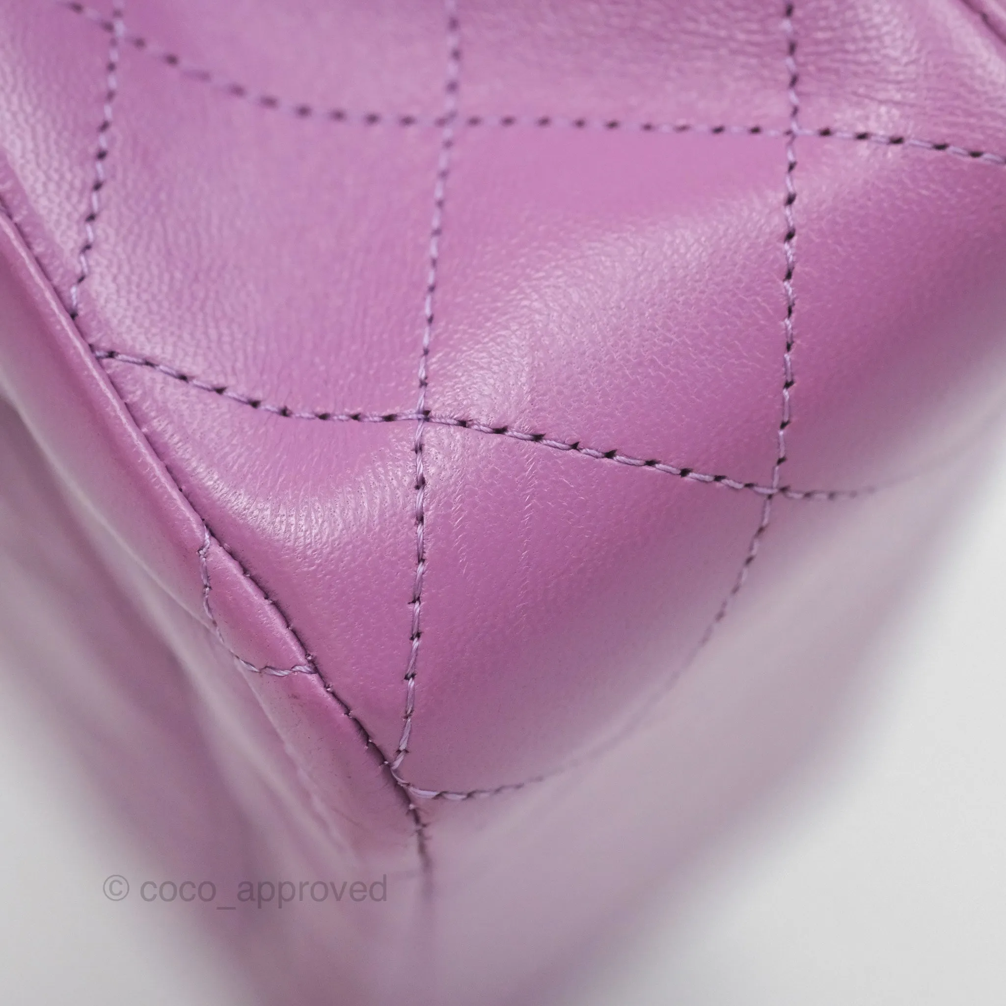 Chanel Small Classic Flap Quilted Purple Lambskin Silver Hardware