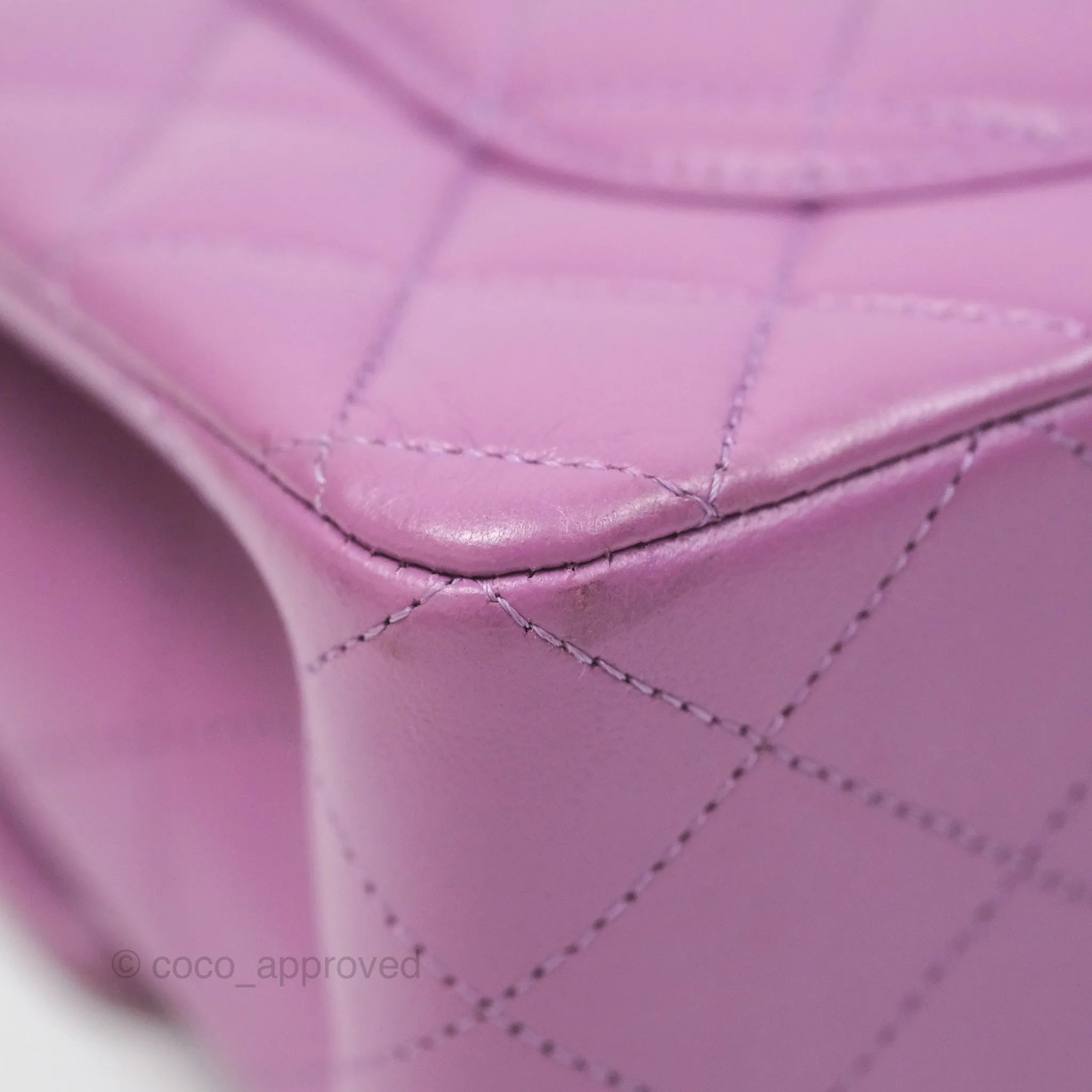 Chanel Small Classic Flap Quilted Purple Lambskin Silver Hardware