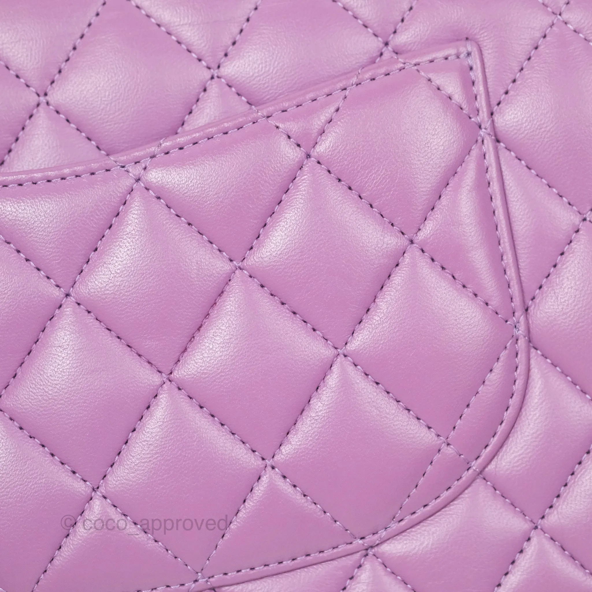 Chanel Small Classic Flap Quilted Purple Lambskin Silver Hardware