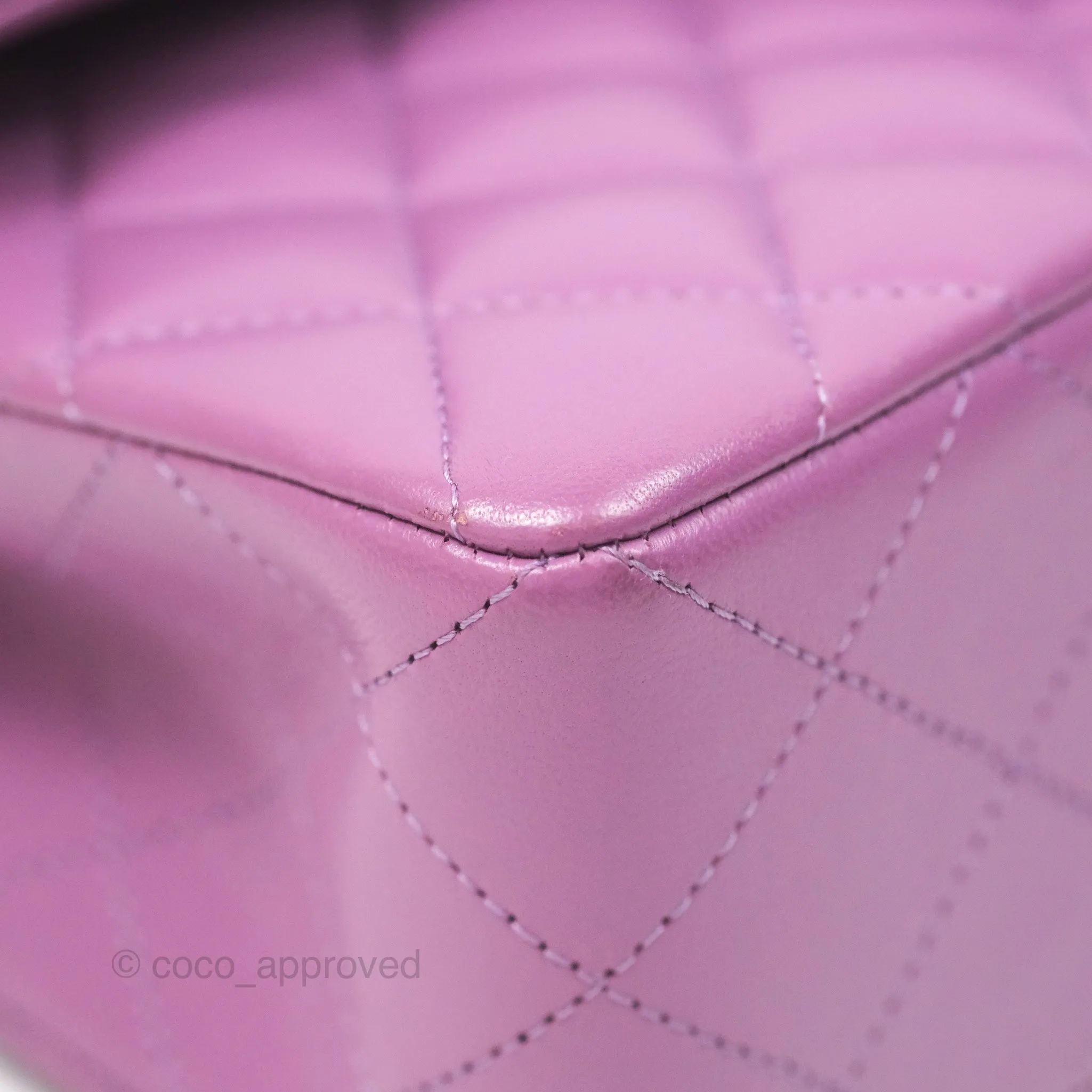 Chanel Small Classic Flap Quilted Purple Lambskin Silver Hardware