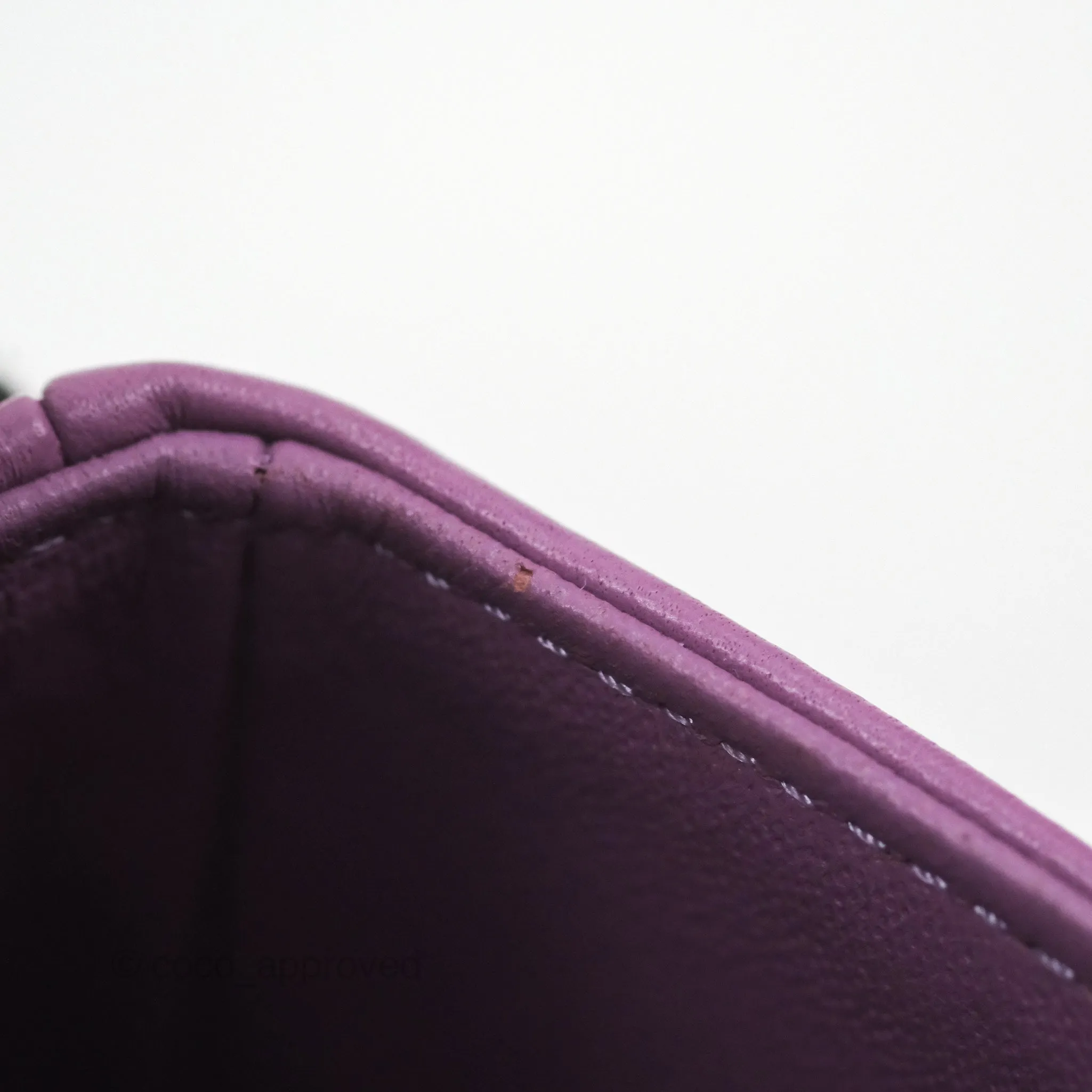 Chanel Small Classic Flap Quilted Purple Lambskin Silver Hardware