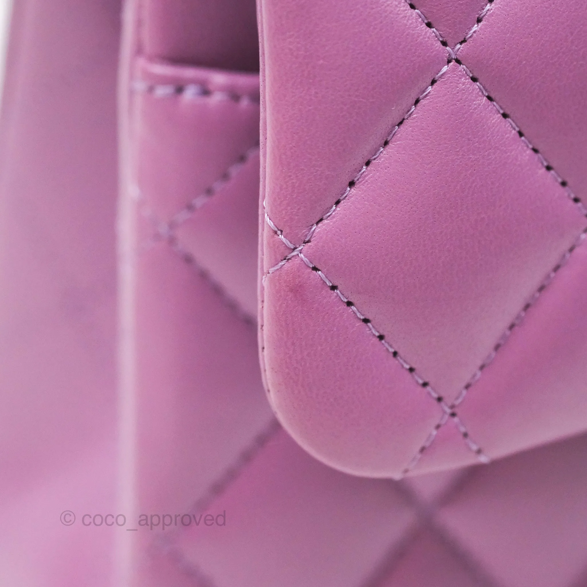 Chanel Small Classic Flap Quilted Purple Lambskin Silver Hardware