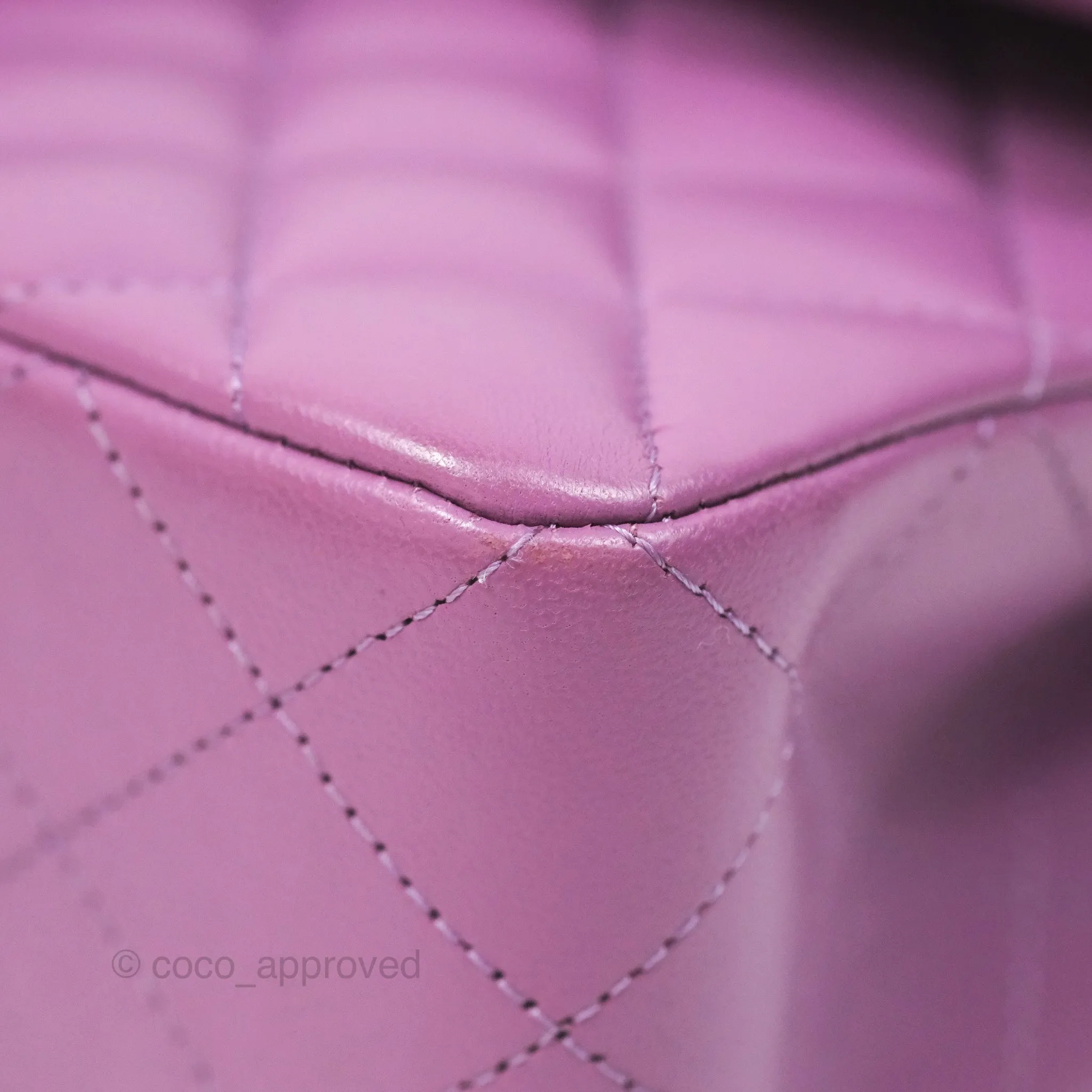 Chanel Small Classic Flap Quilted Purple Lambskin Silver Hardware