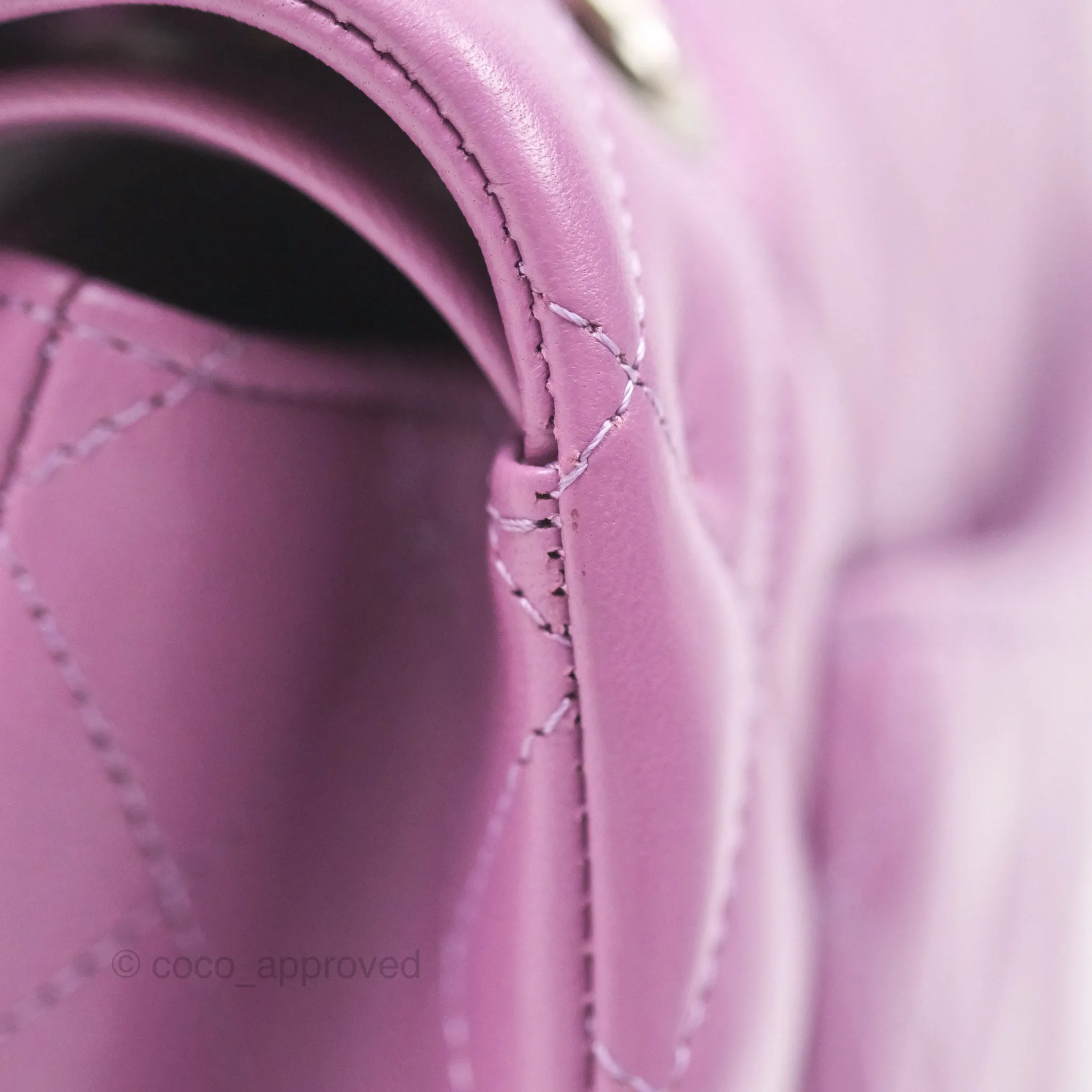 Chanel Small Classic Flap Quilted Purple Lambskin Silver Hardware