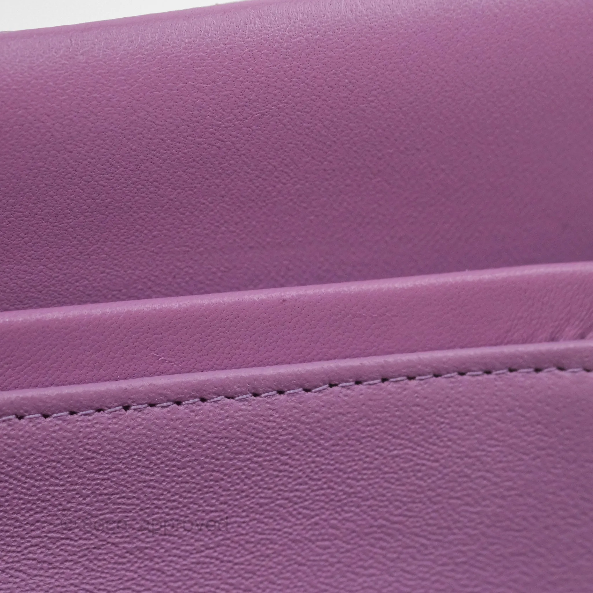 Chanel Small Classic Flap Quilted Purple Lambskin Silver Hardware