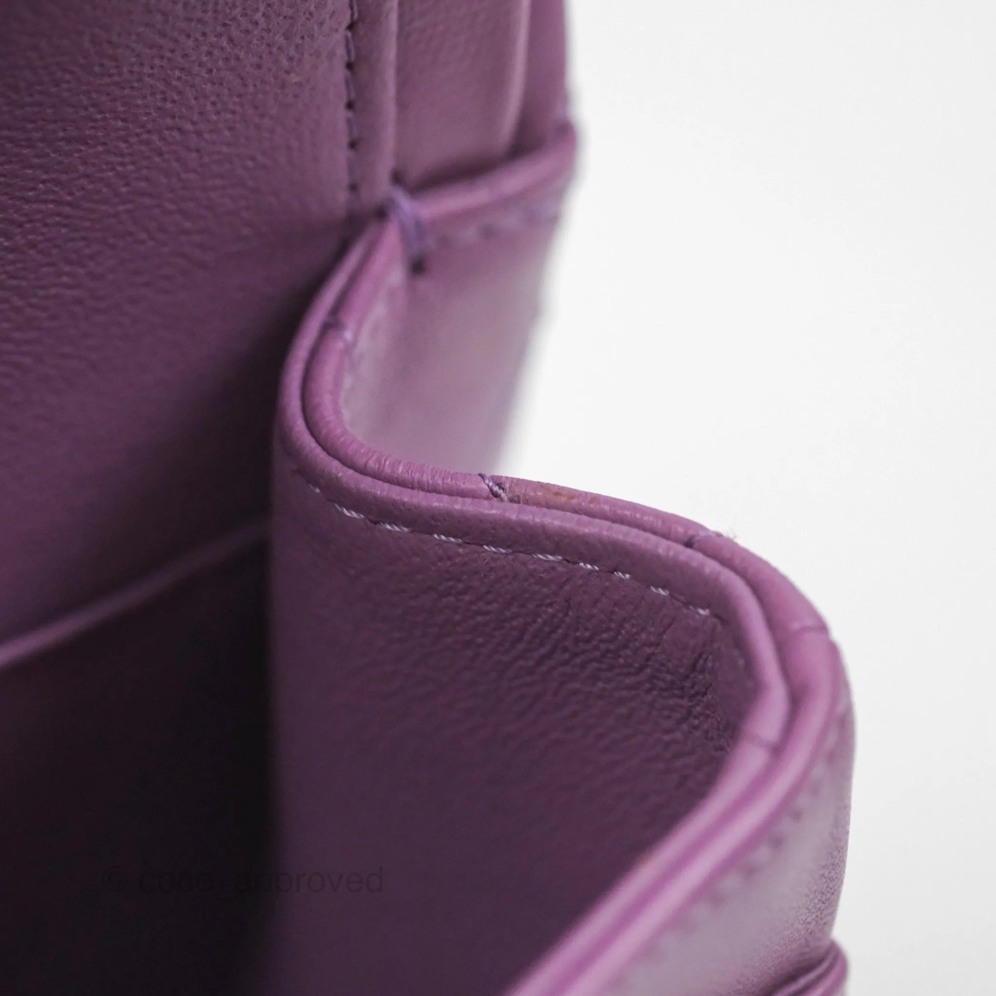 Chanel Small Classic Flap Quilted Purple Lambskin Silver Hardware