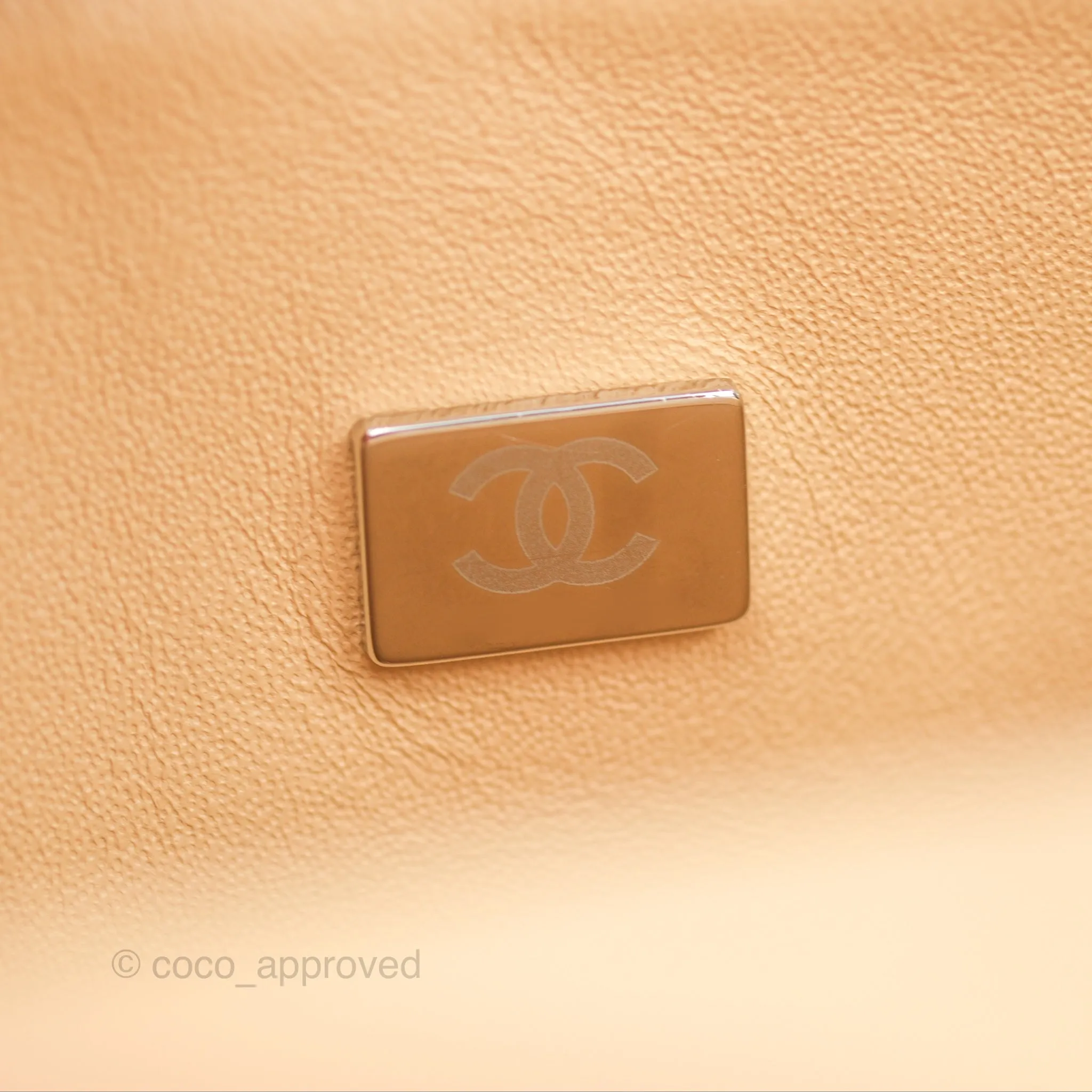 Chanel Small Classic Quilted Flap Beige Caviar Silver Hardware