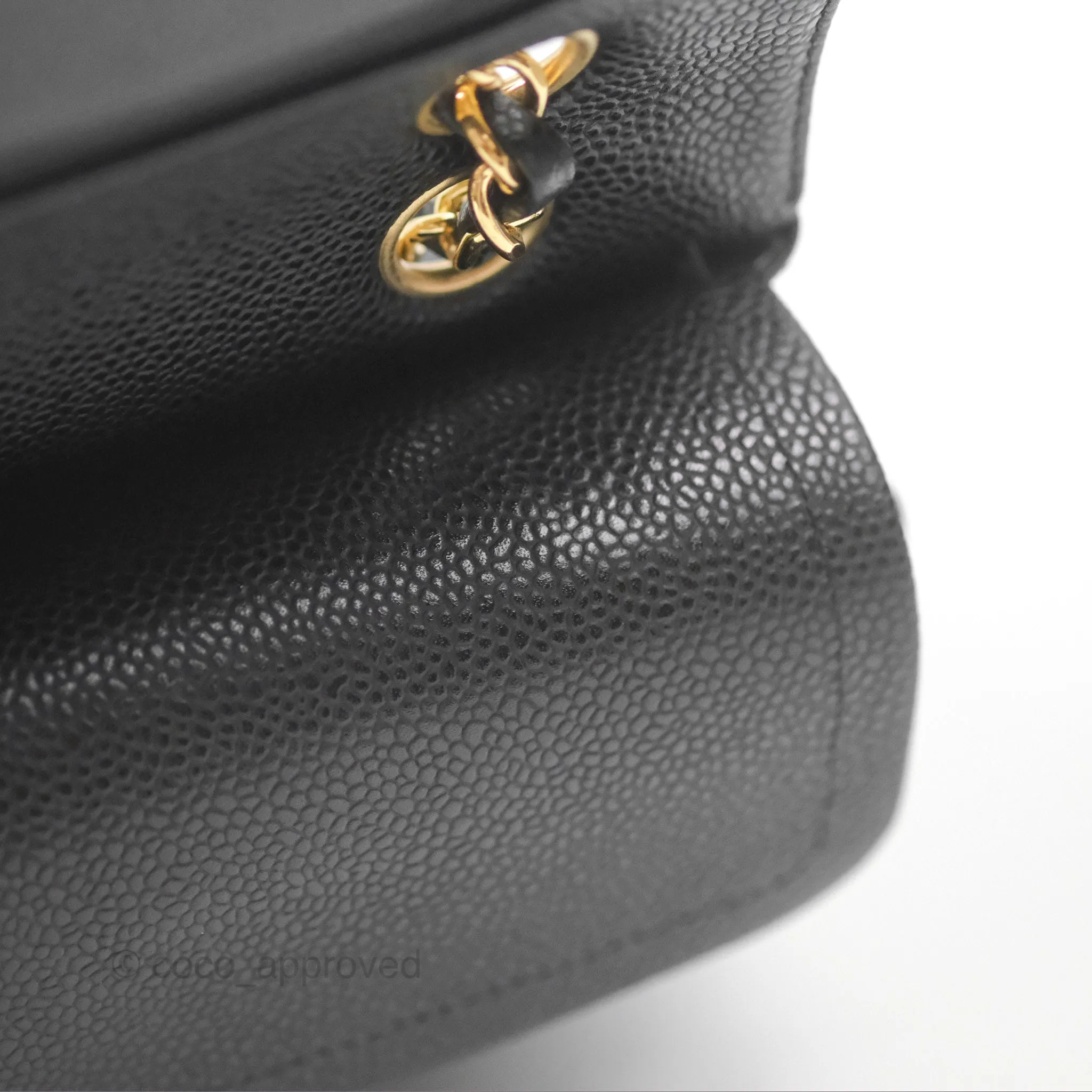 Chanel Small Classic Quilted Flap Black Caviar Gold Hardware