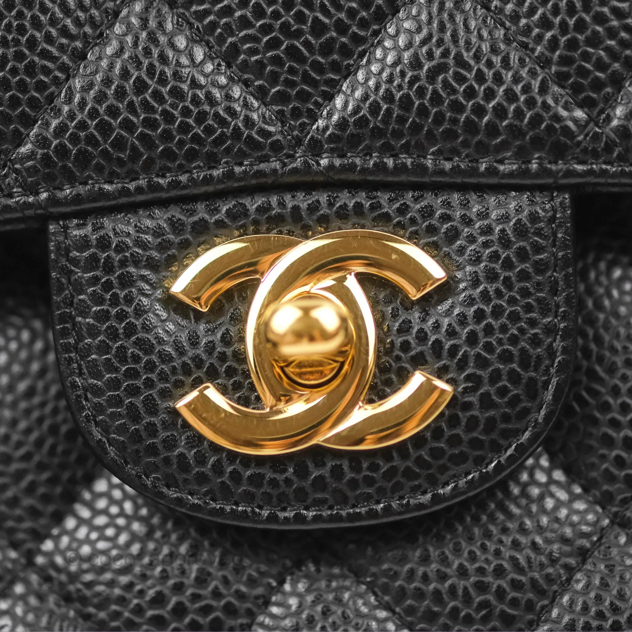 Chanel Small Classic Quilted Flap Black Caviar Gold Hardware