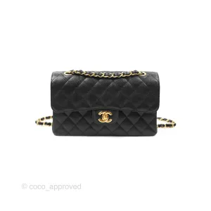 Chanel Small Classic Quilted Flap Black Caviar Gold Hardware