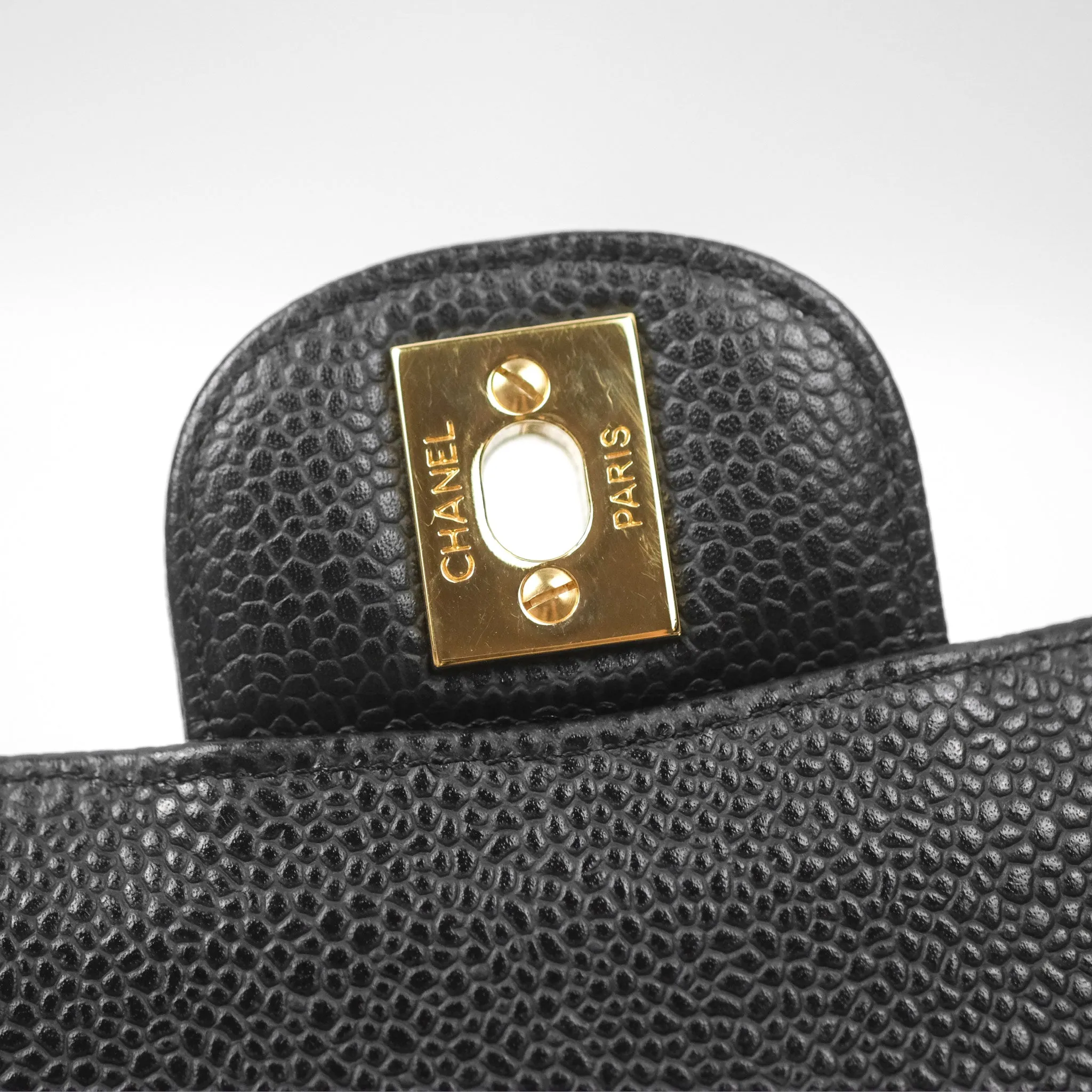 Chanel Small Classic Quilted Flap Black Caviar Gold Hardware