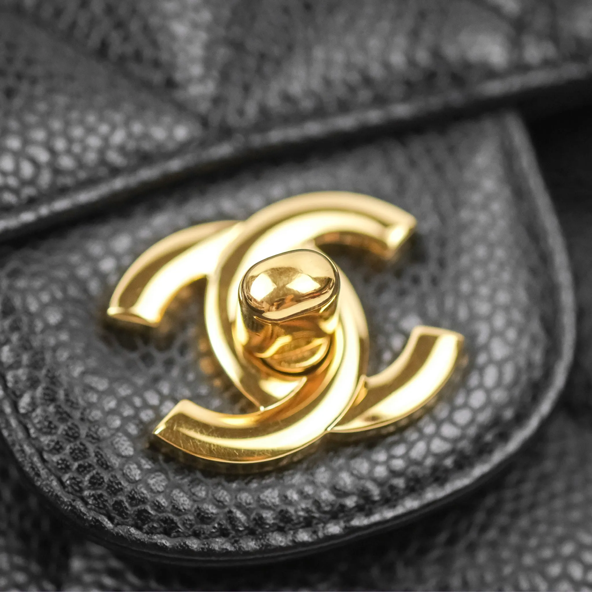Chanel Small Classic Quilted Flap Black Caviar Gold Hardware