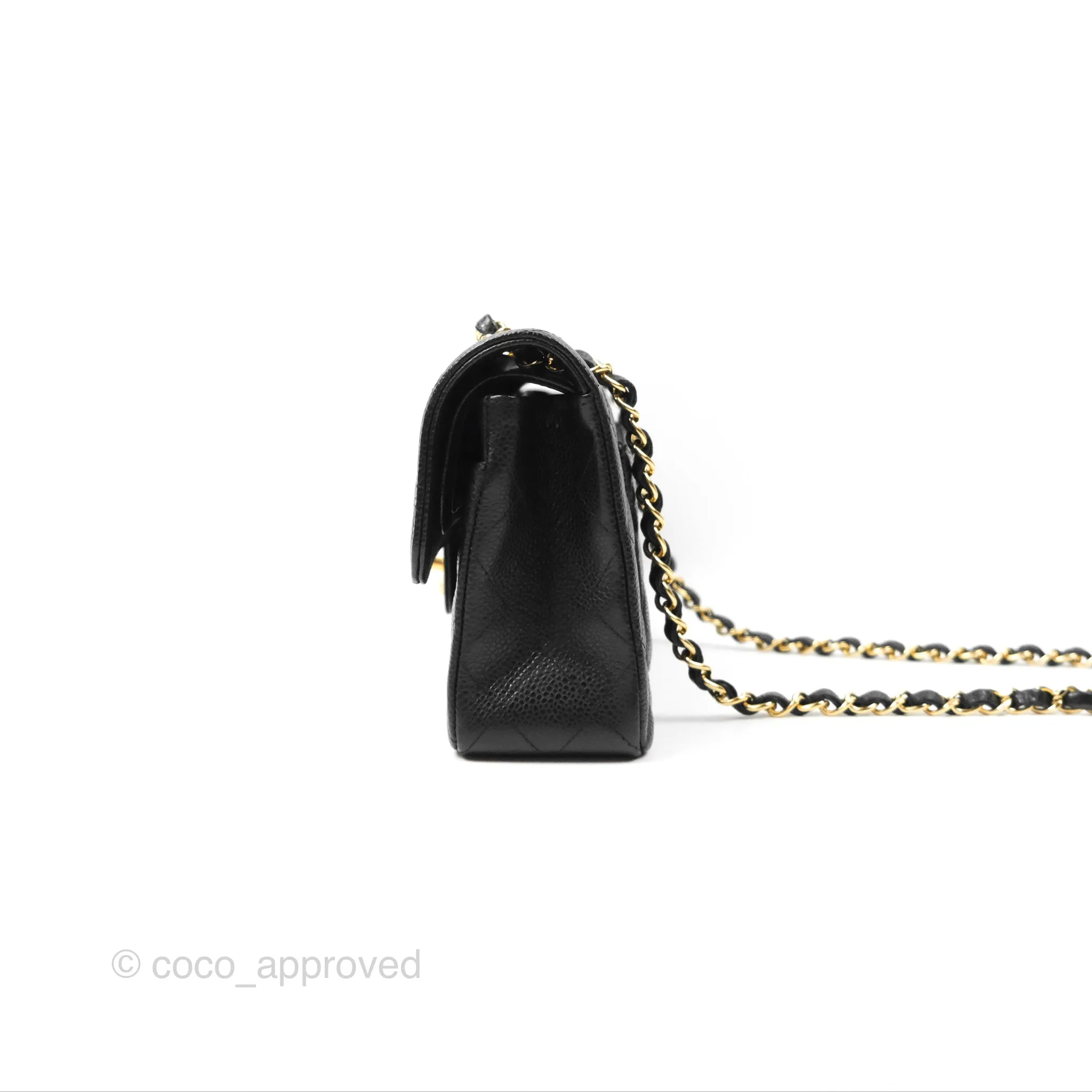 Chanel Small Classic Quilted Flap Black Caviar Gold Hardware