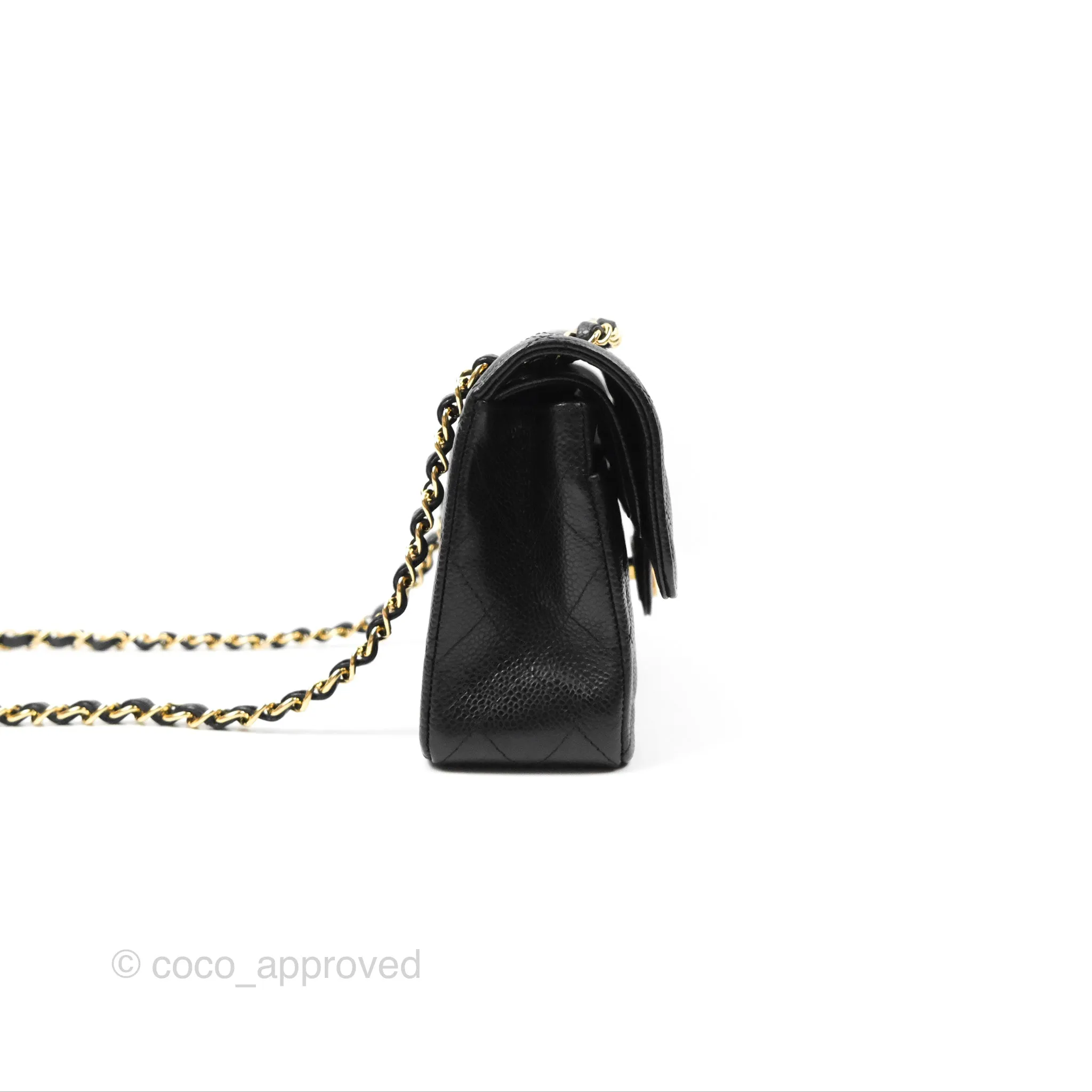 Chanel Small Classic Quilted Flap Black Caviar Gold Hardware