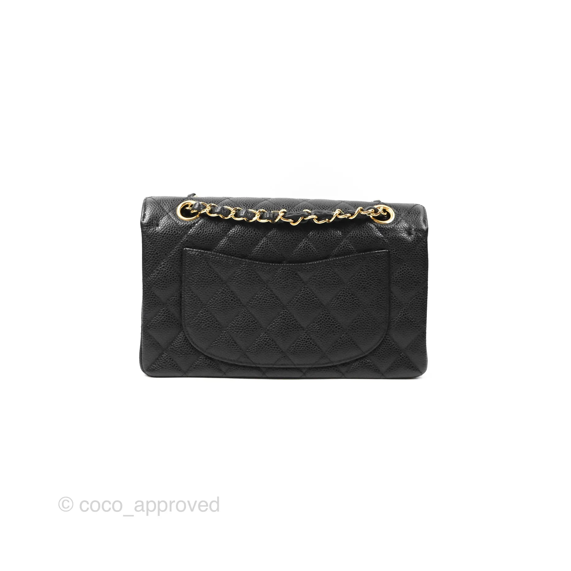 Chanel Small Classic Quilted Flap Black Caviar Gold Hardware