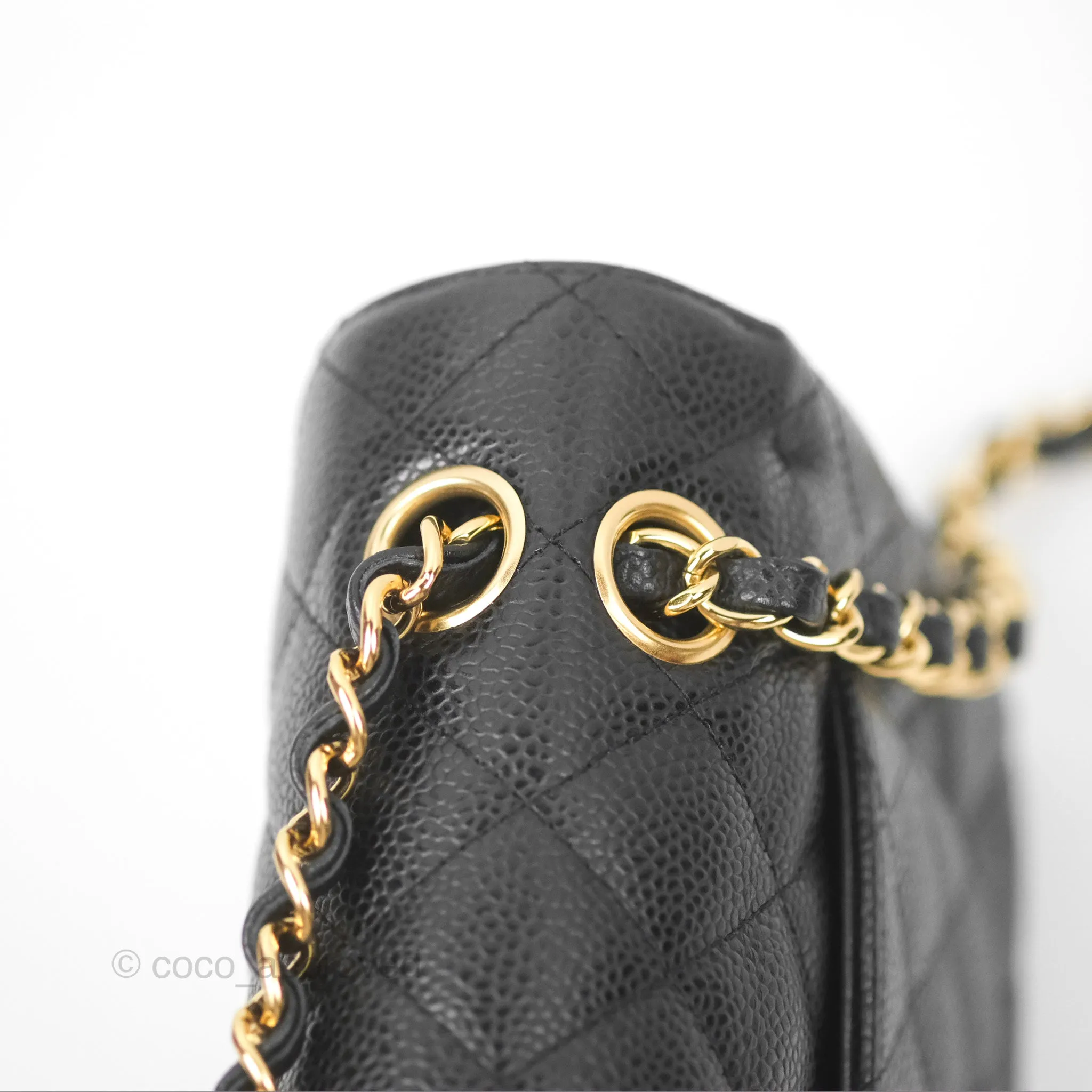 Chanel Small Classic Quilted Flap Black Caviar Gold Hardware