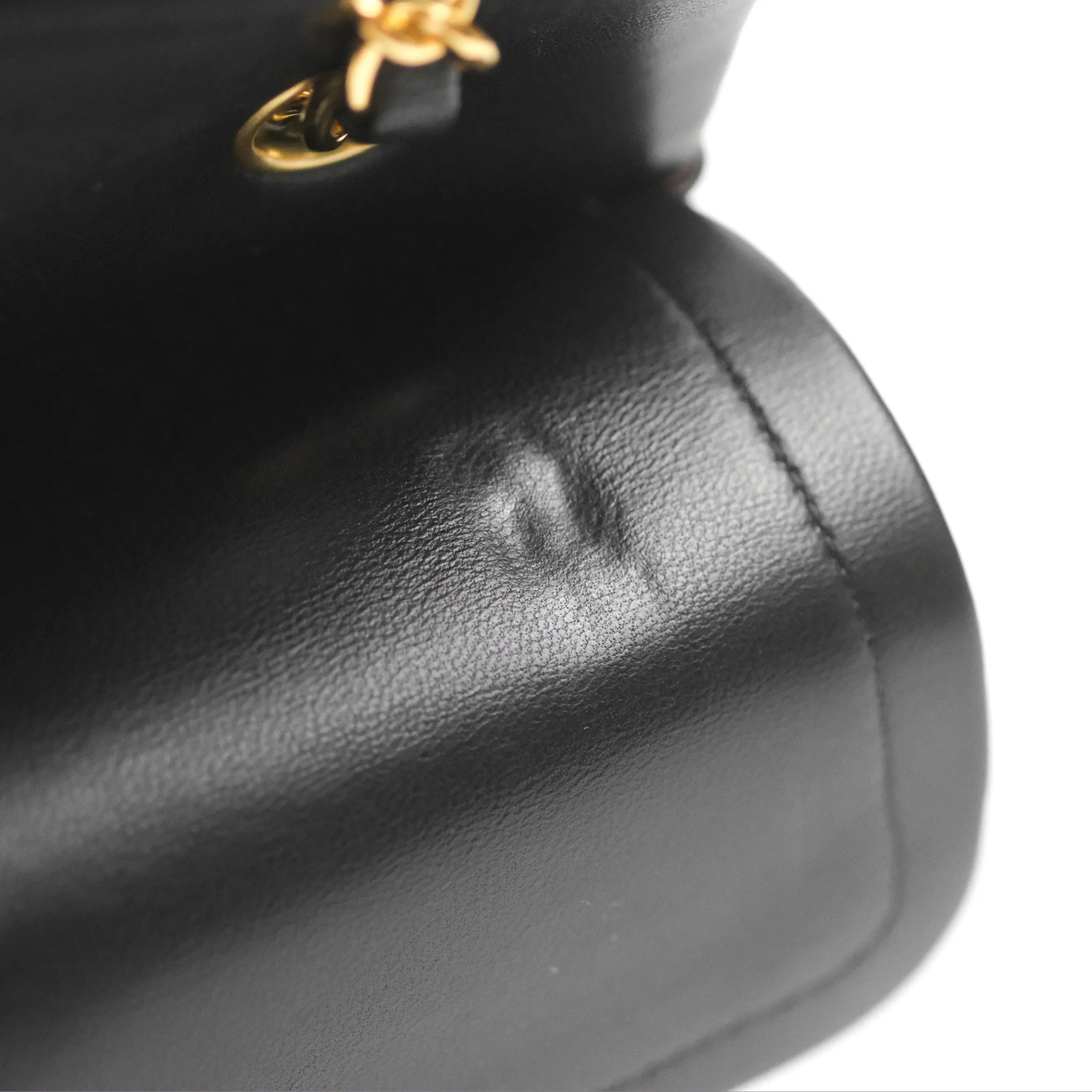 Chanel Small Classic Quilted Flap Black Lambskin Gold Hardware