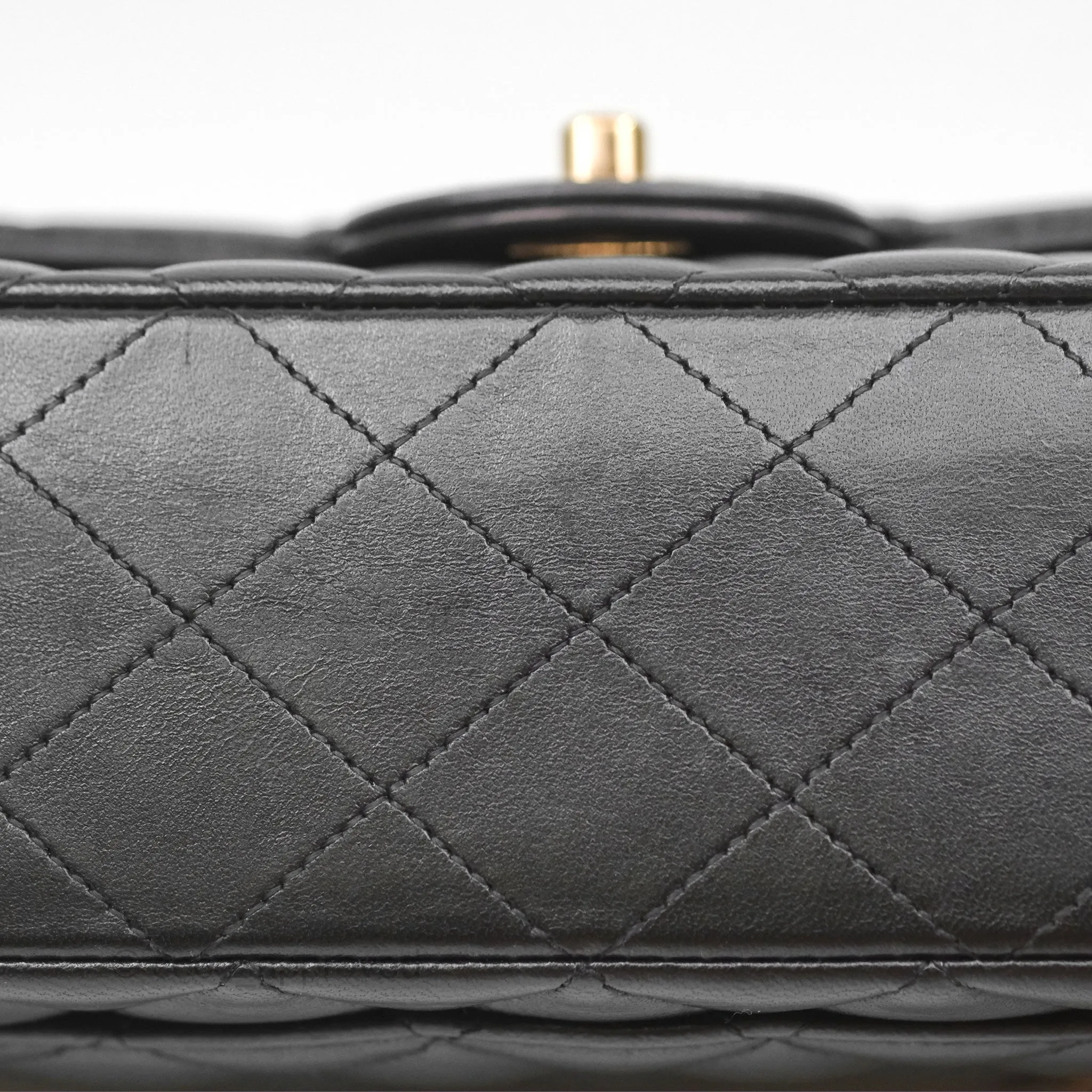 Chanel Small Classic Quilted Flap Black Lambskin Rose Gold Hardware
